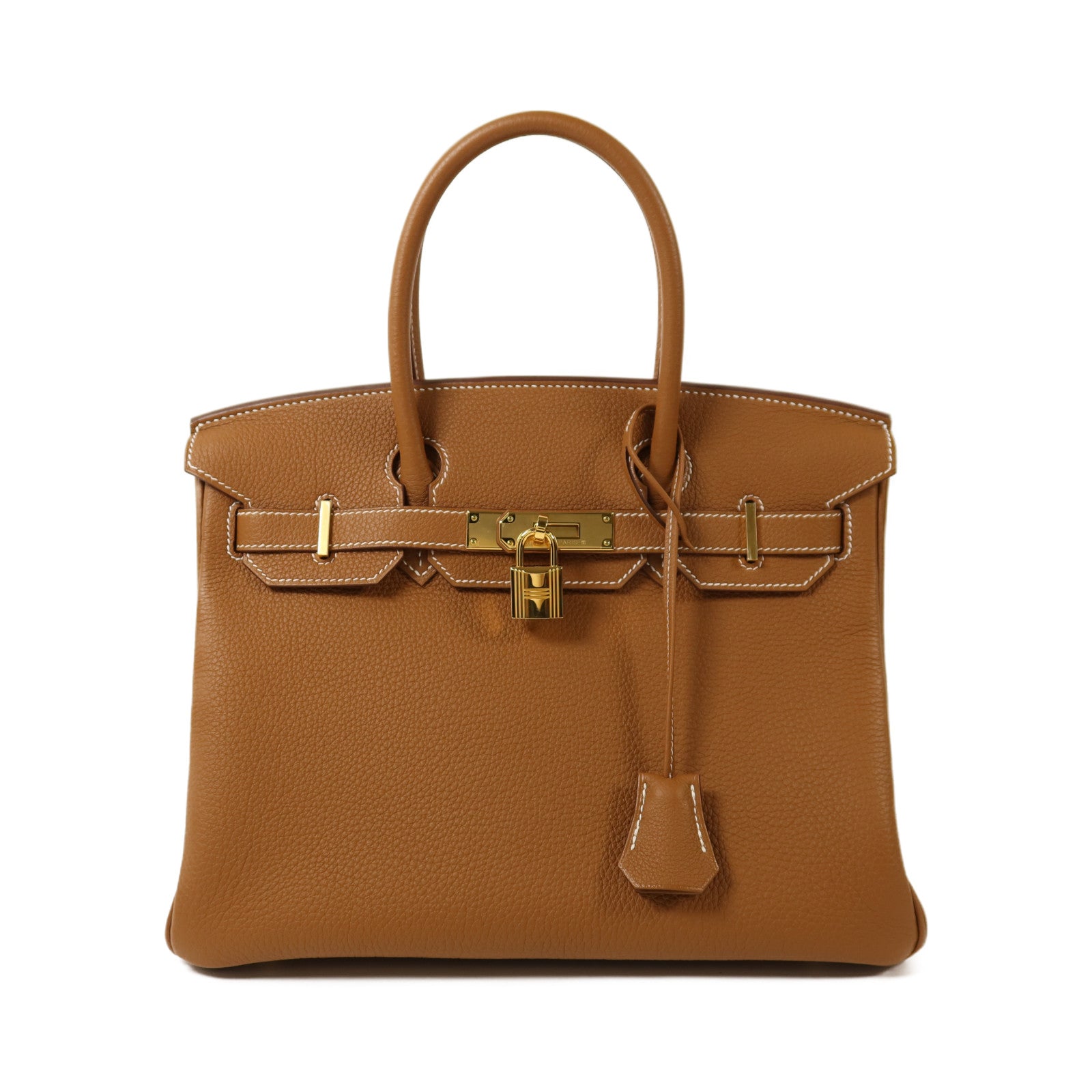 HERMES Clemence皮革Birkin 30金扣手挽袋Gold