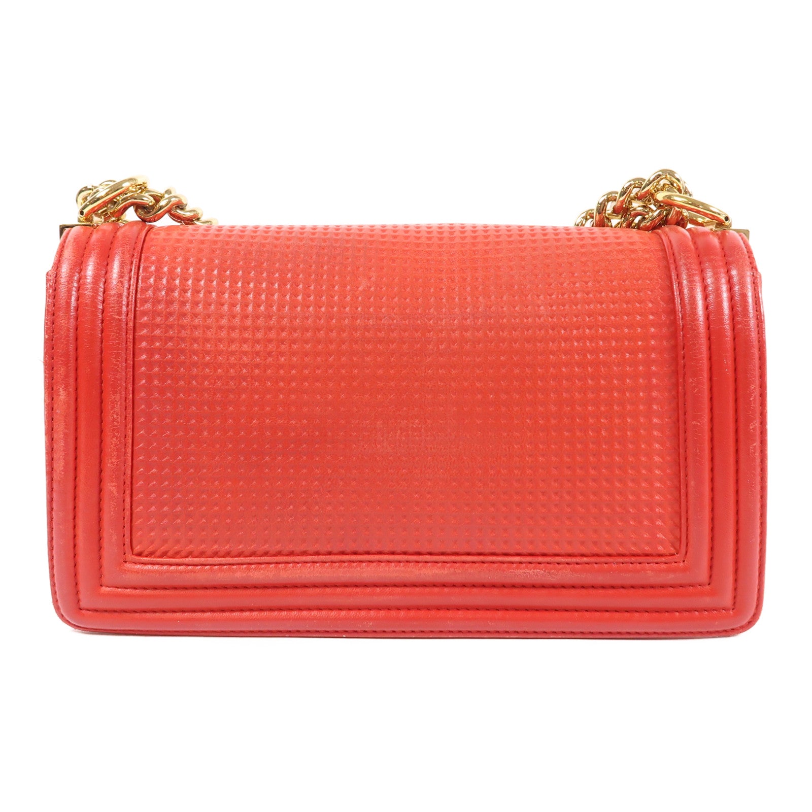 CHANEL 牛皮皮革Boy 25金扣鏈帶肩背袋