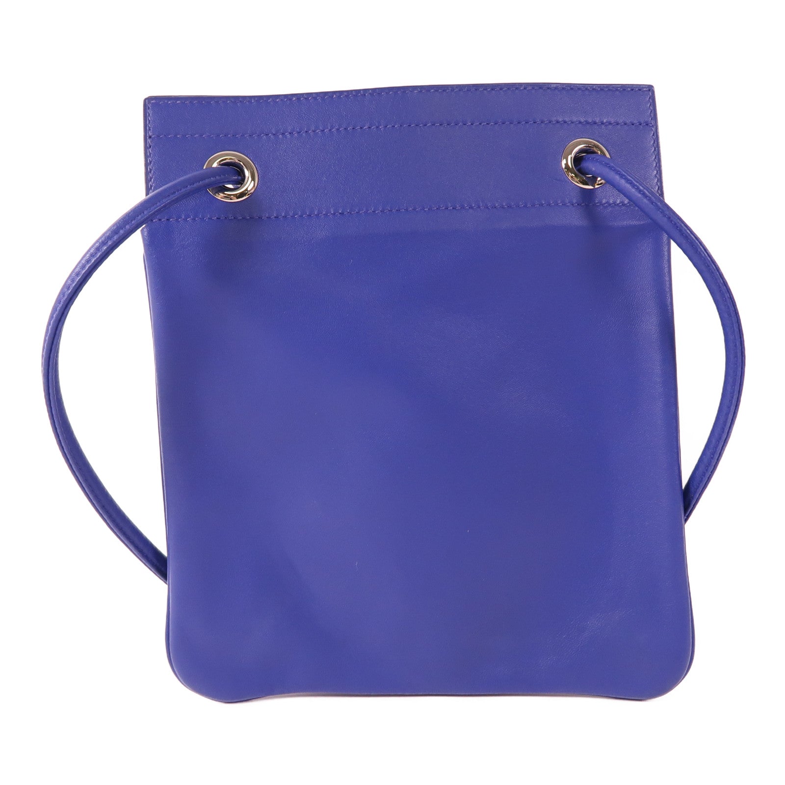 HERMES Chevre皮革/Swift皮革Aline銀扣肩背袋