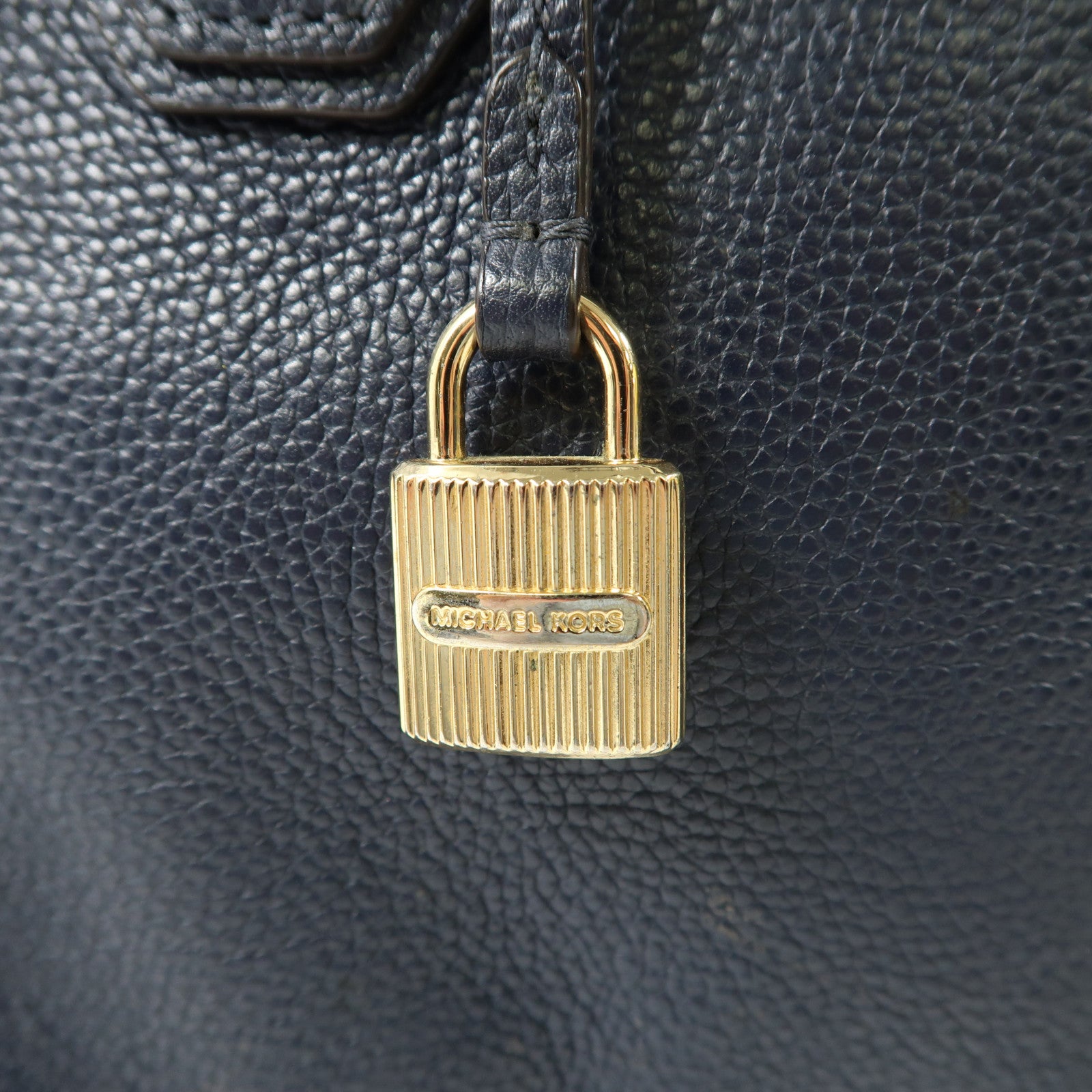 Michael Kors 牛皮皮革2 Way Shoulder Bag金扣手挽肩背兩用袋深藍色