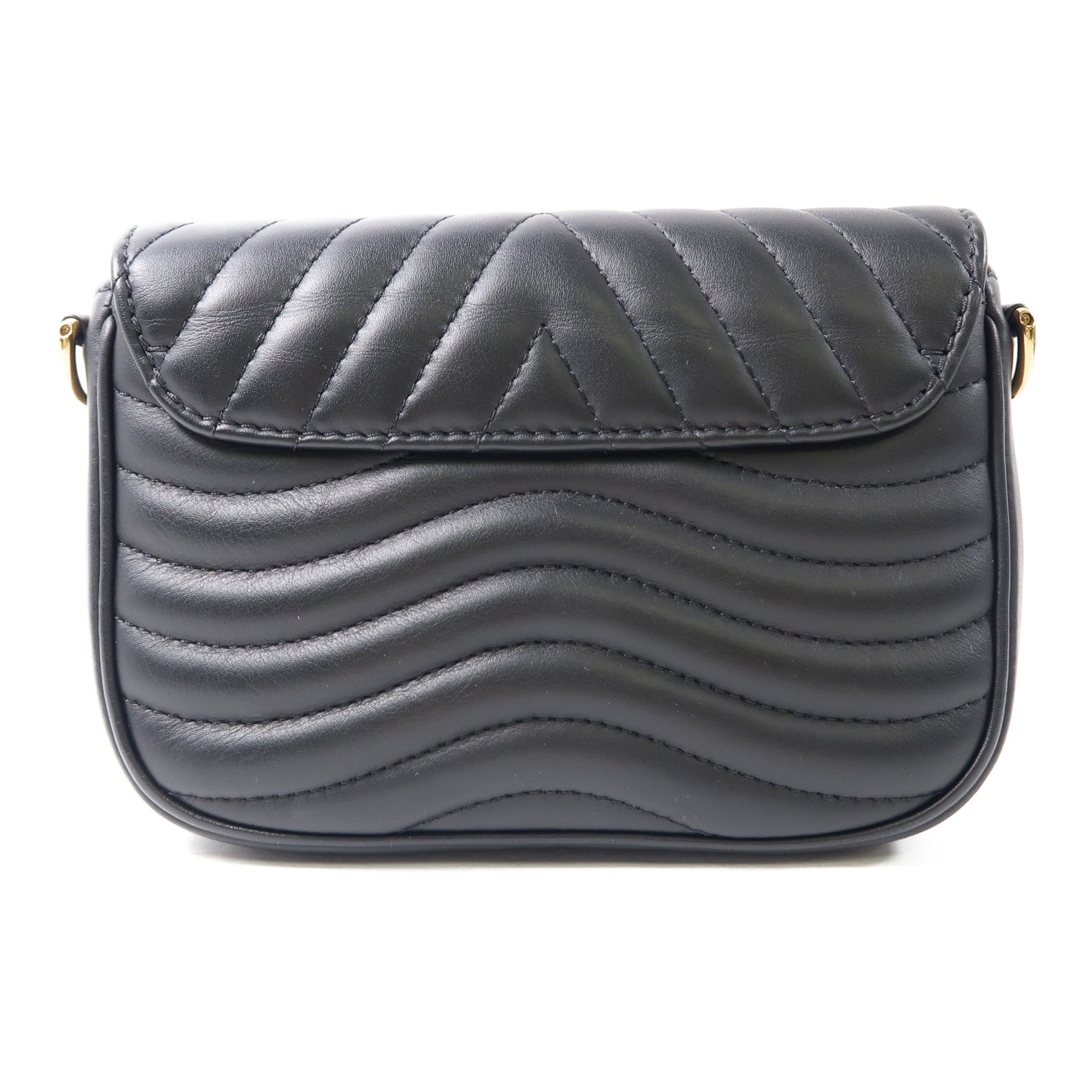 LOUIS VUITTON 牛皮皮革New Wave金扣肩背袋黑色