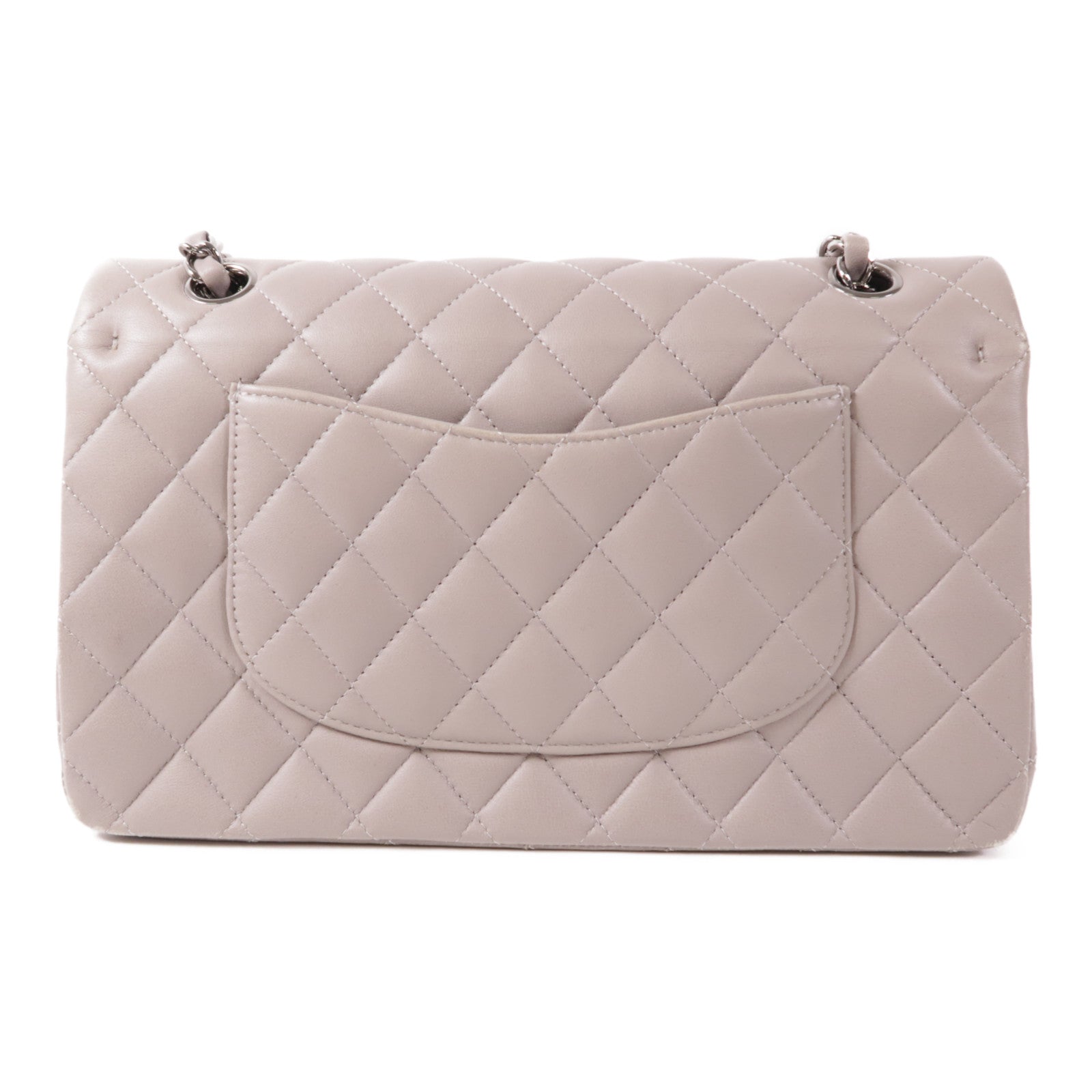 CHANEL CC SHW Classic 25 Chain Shoulder Bag Lambskin Leather Grey