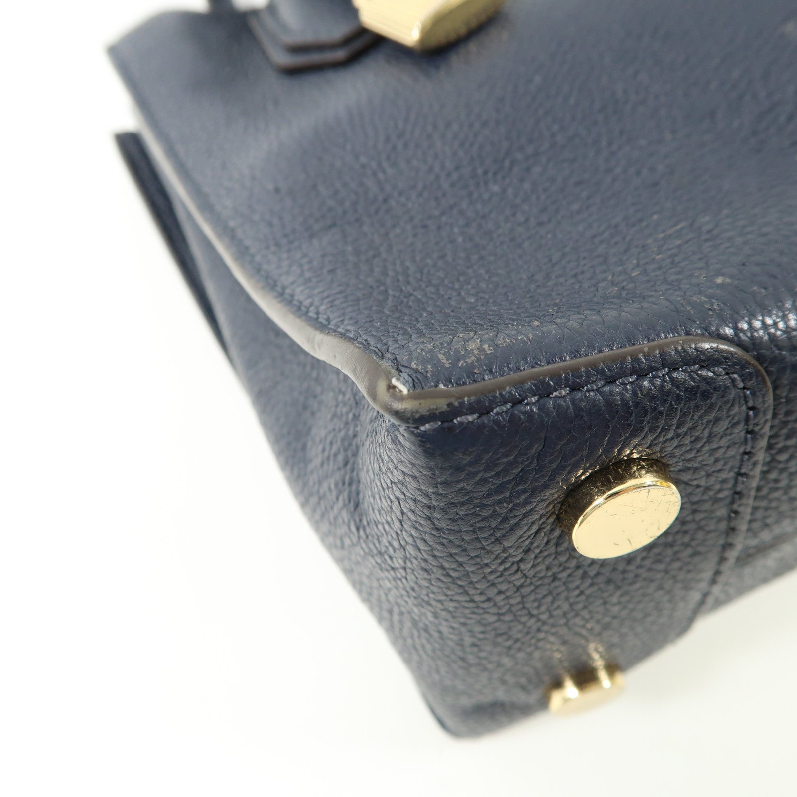 Michael Kors 牛皮皮革2 Way Shoulder Bag金扣手挽肩背兩用袋深藍色