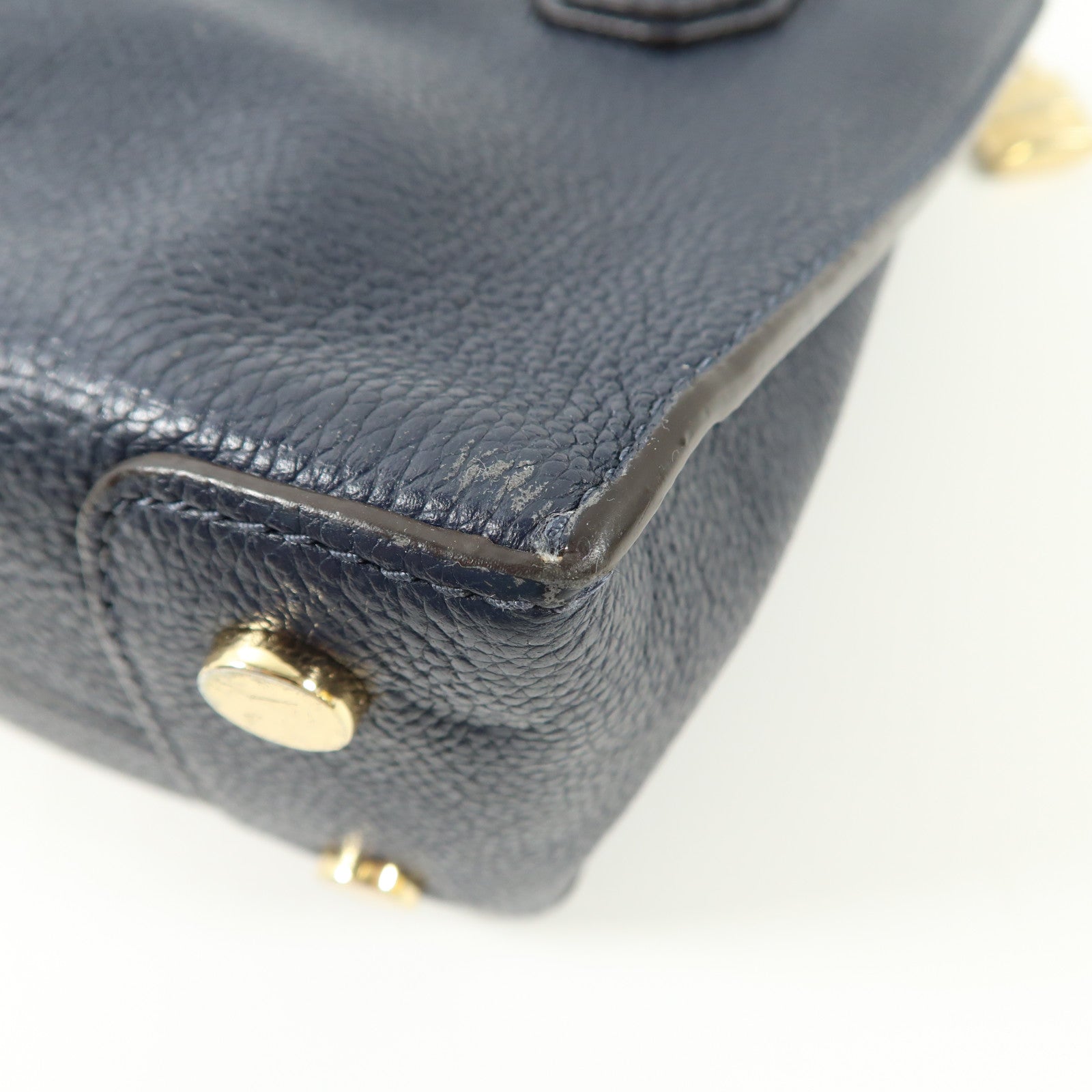 Michael Kors 牛皮皮革2 Way Shoulder Bag金扣手挽肩背兩用袋深藍色