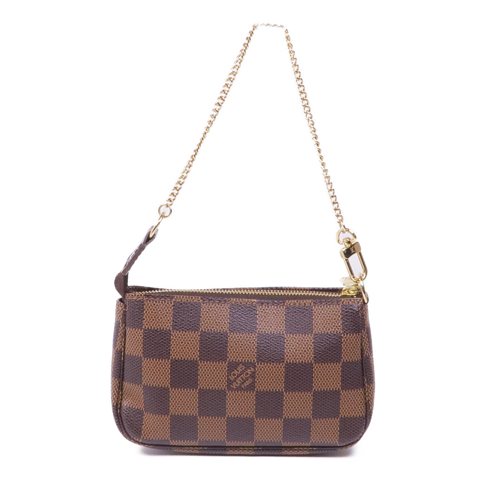 LOUIS VUITTON Damier Mini Pochette Accessoires金扣手挽袋