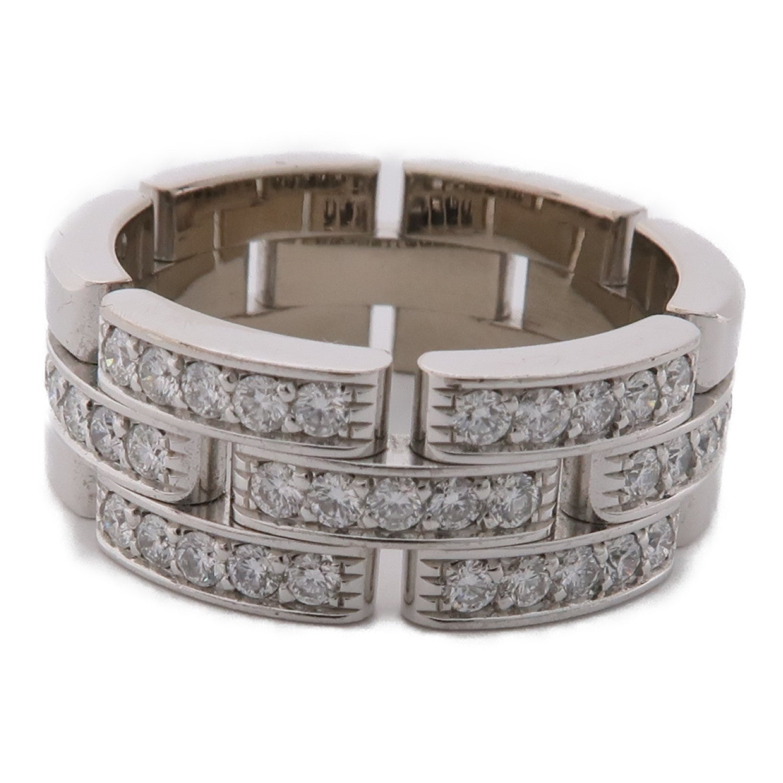 CARTIER 18K白金Maillon Panthere Ring鑽石戒指US#7.25