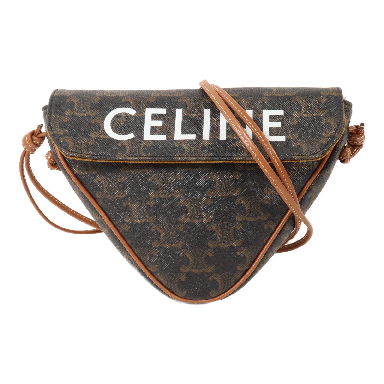 CELINE 塗層帆布Triangle Bag肩背袋