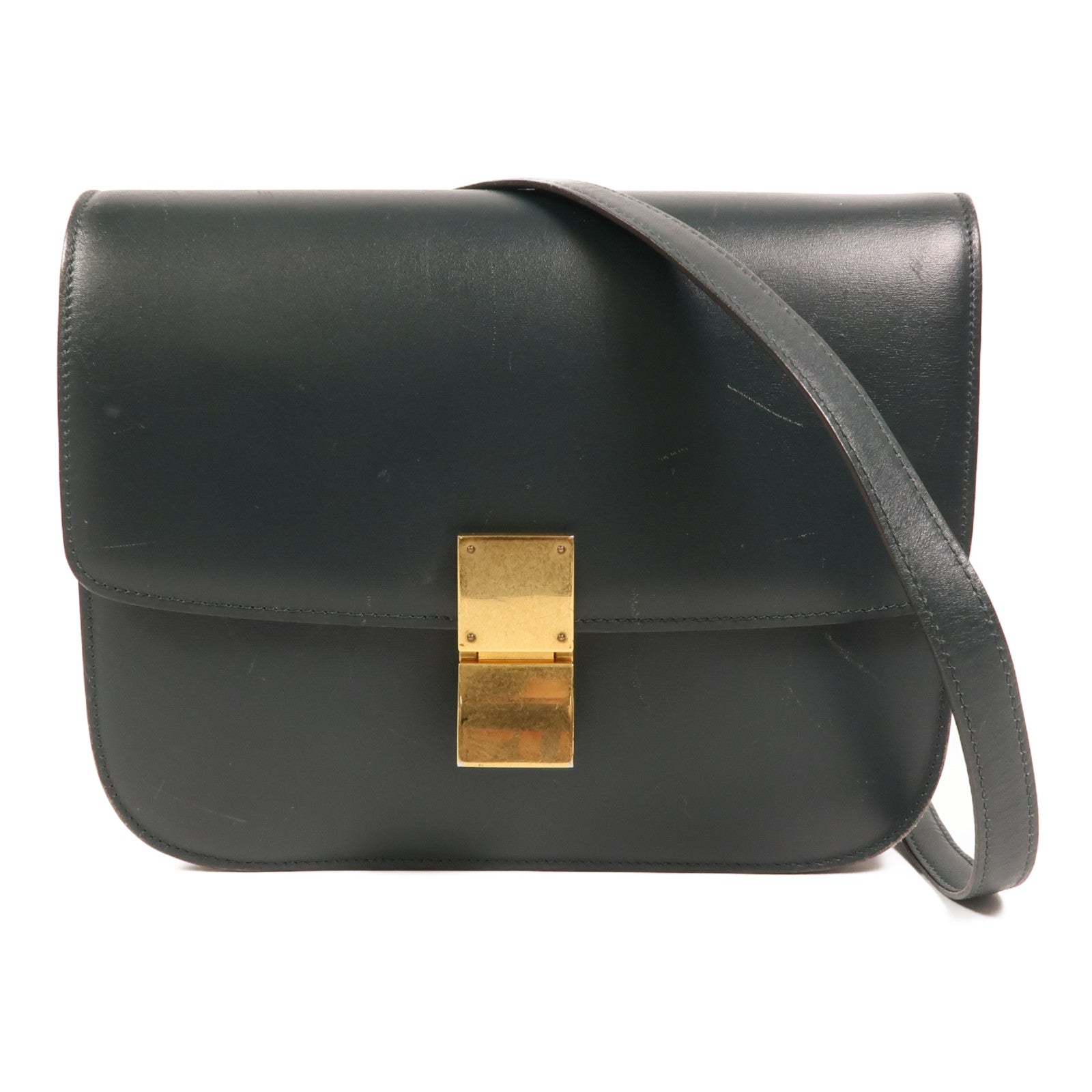 CELINE 牛皮皮革Classic Box金扣肩背袋