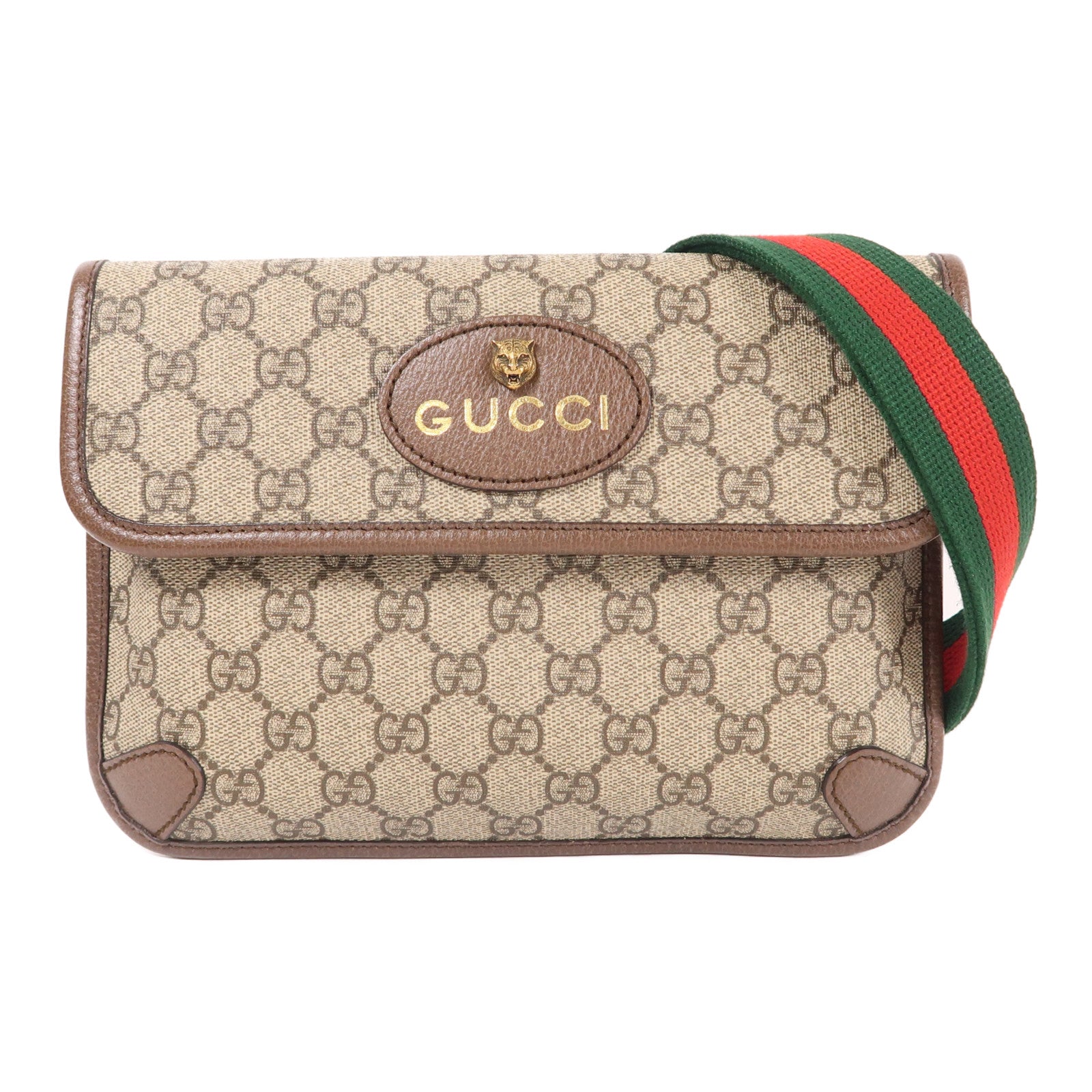 GUCCI GG Neo Vintage Waist Body Bag 493930 PVC Coated Canvas Brown