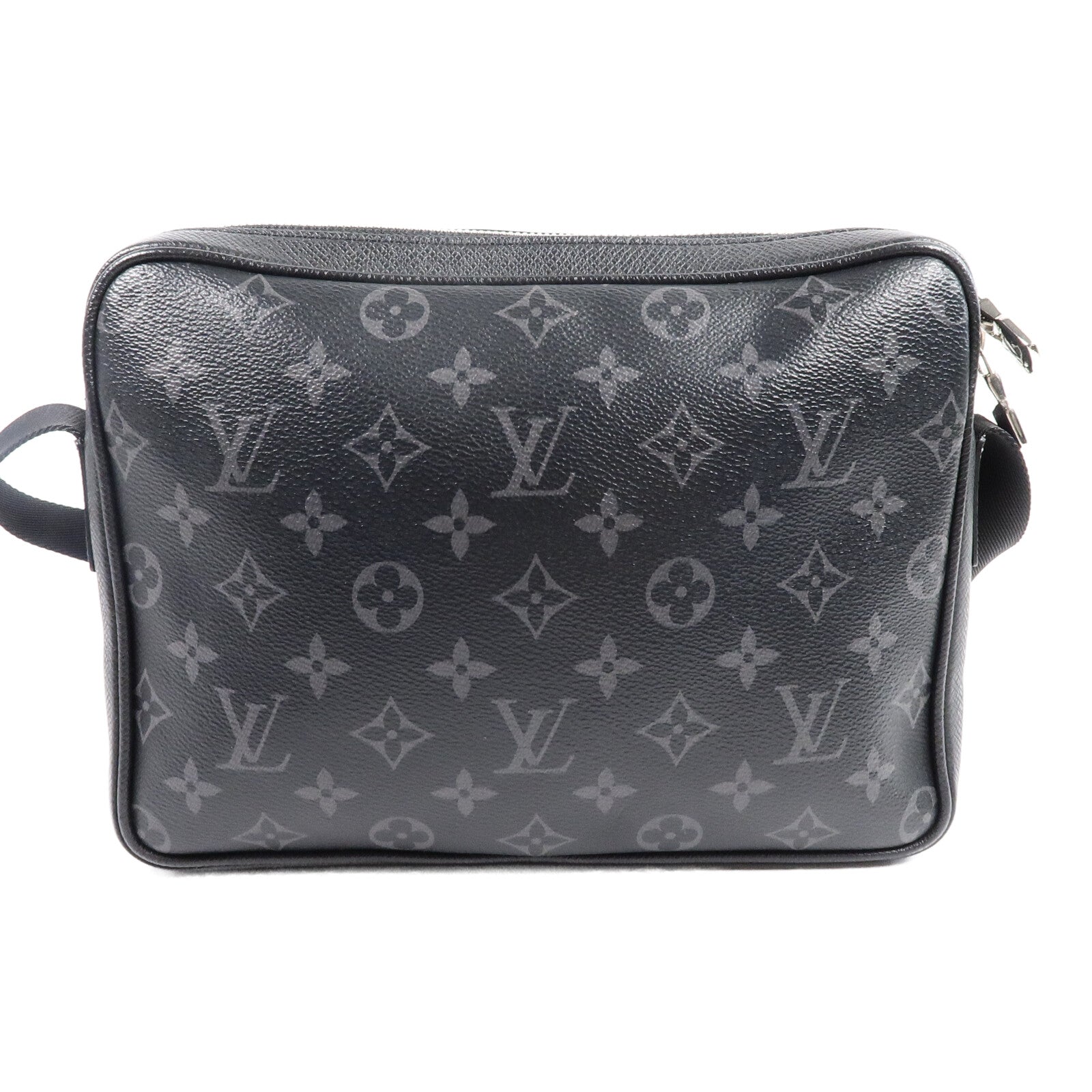 LOUIS VUITTON Monogram Eclipse/Taiga Outdoor Messenger銀扣肩背袋