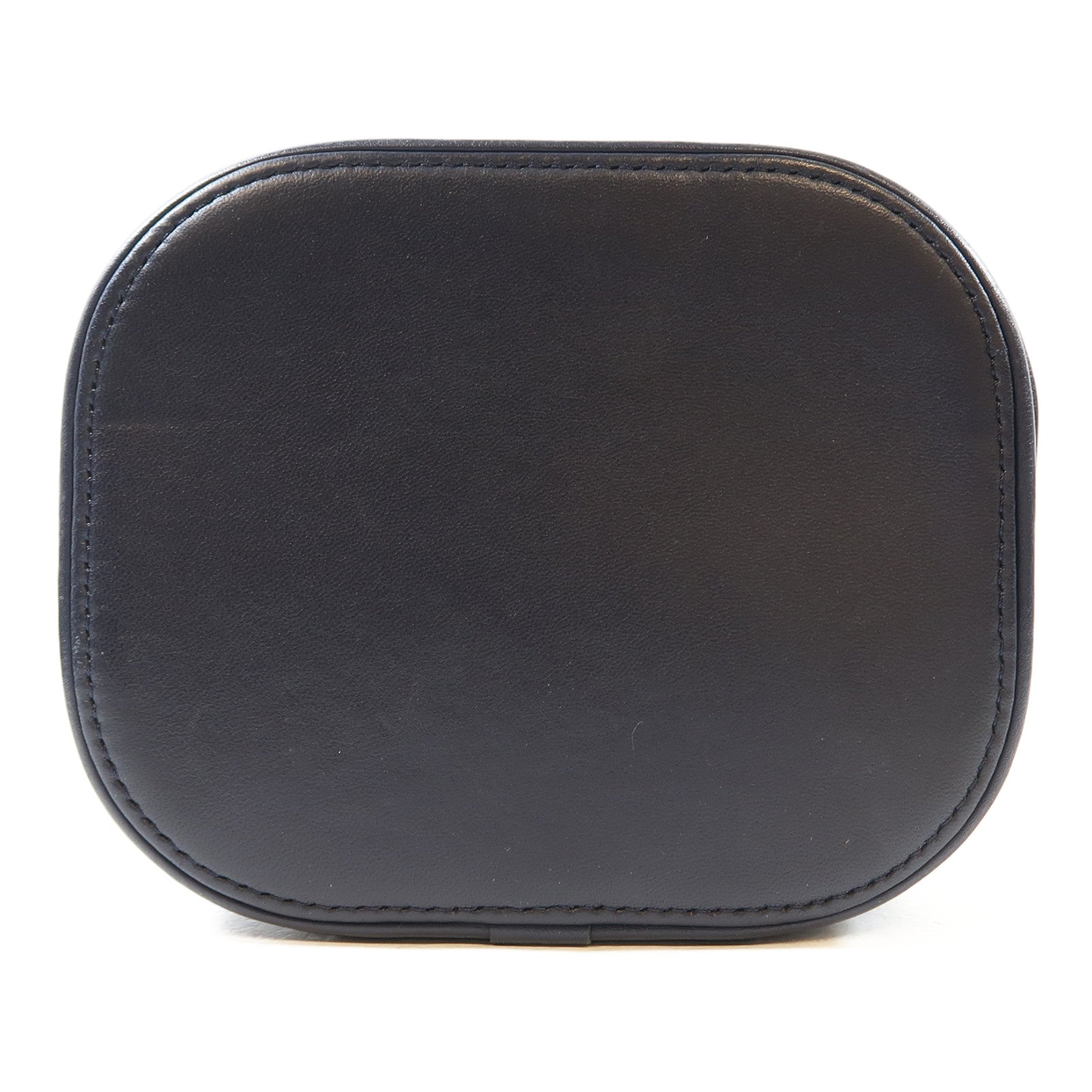 CHANEL 【激減優惠】羊皮皮革Vanity Case銀扣鏈帶手挽肩背兩用袋深藍色