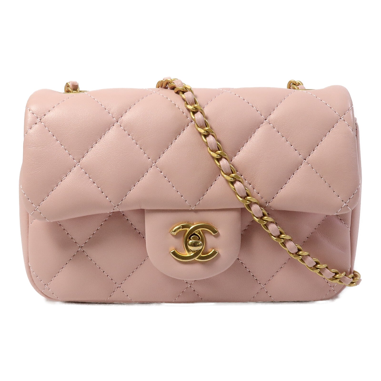 CHANEL 羊皮皮革Heart Chain Flap Bag鏈帶肩背袋