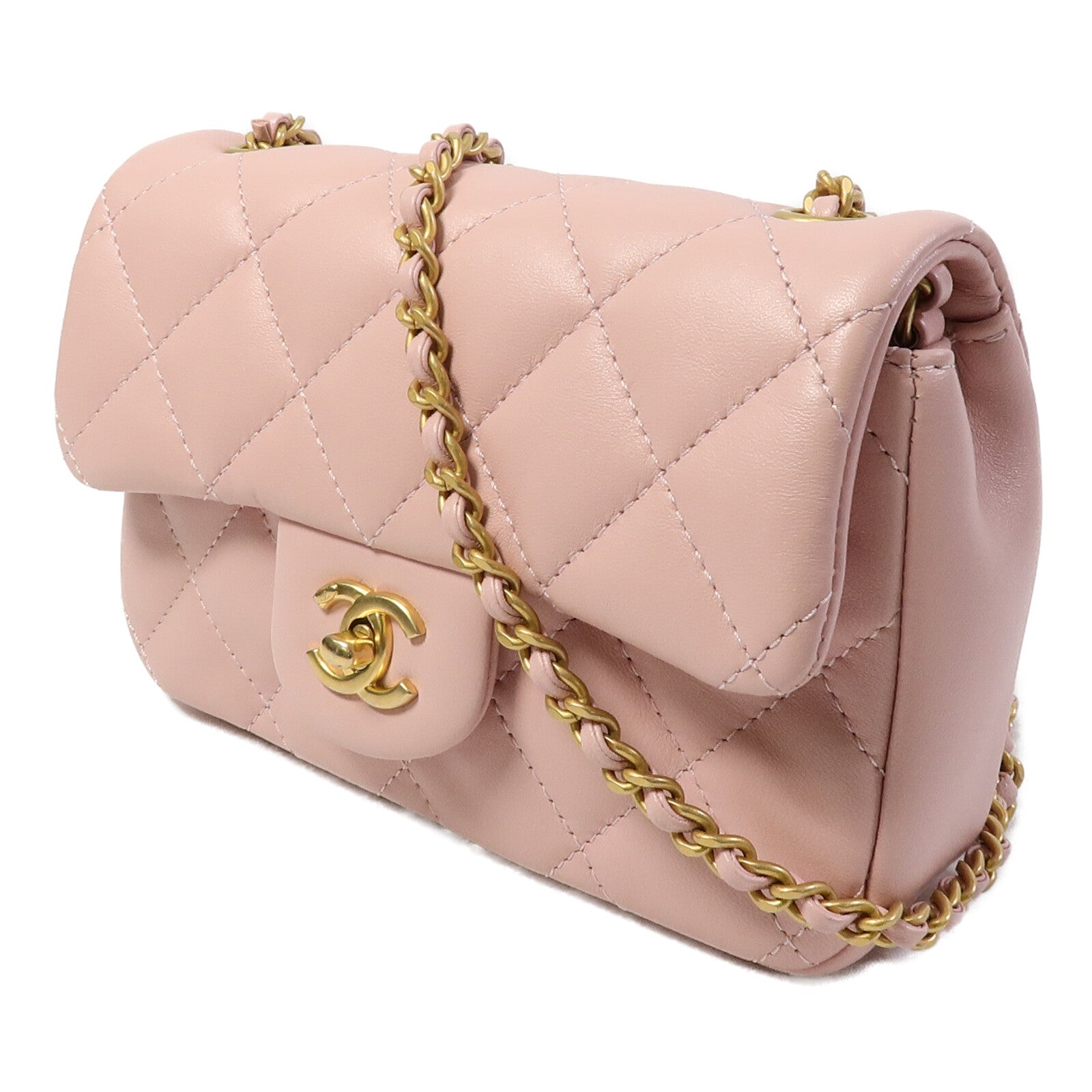 CHANEL 羊皮皮革Heart Chain Flap Bag鏈帶肩背袋