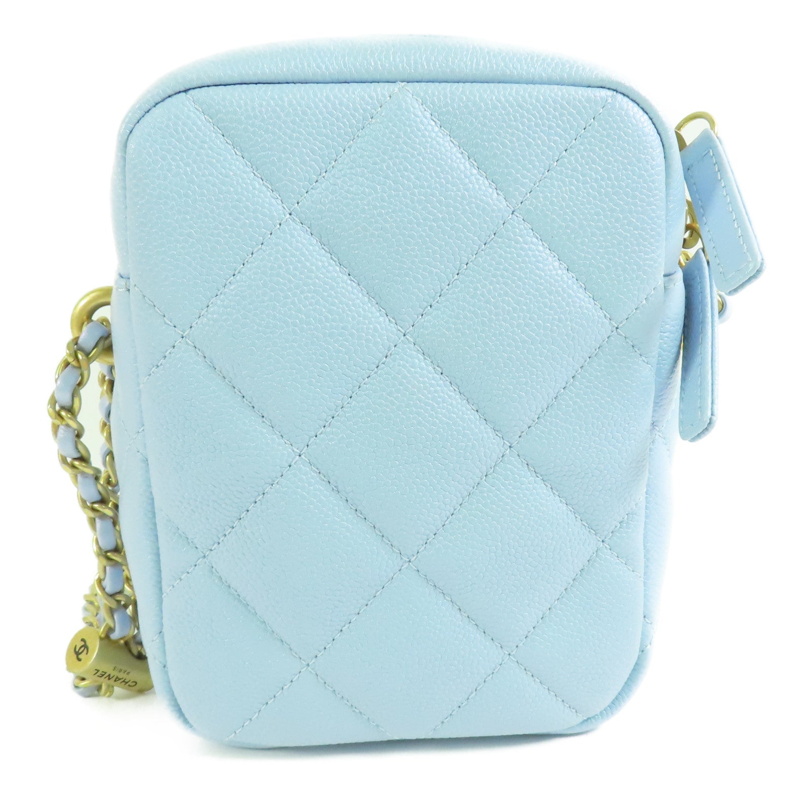 CHANEL 牛皮皮革Mini Camera Bag金扣肩背袋