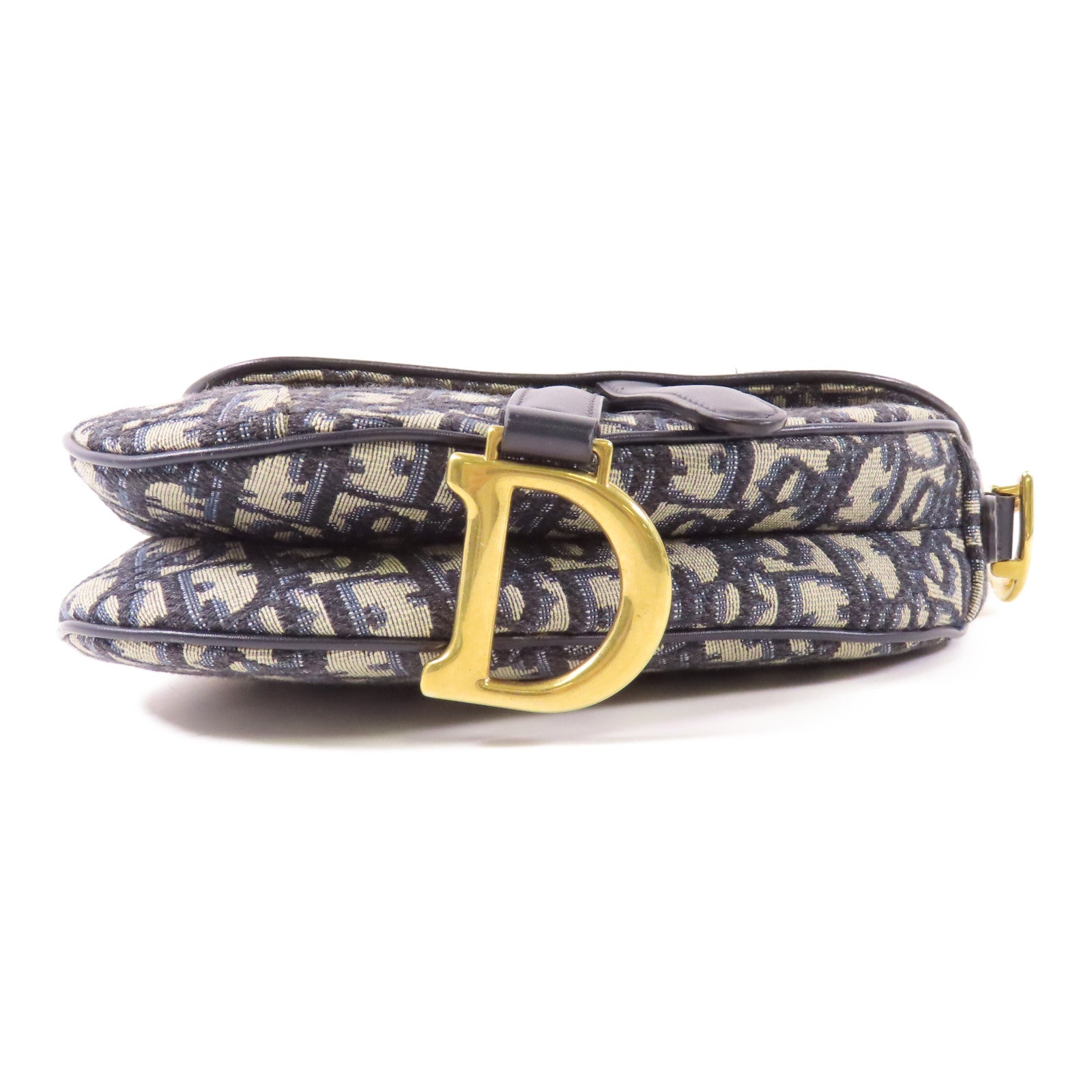 Dior 帆布Mini Saddle金扣手挽袋