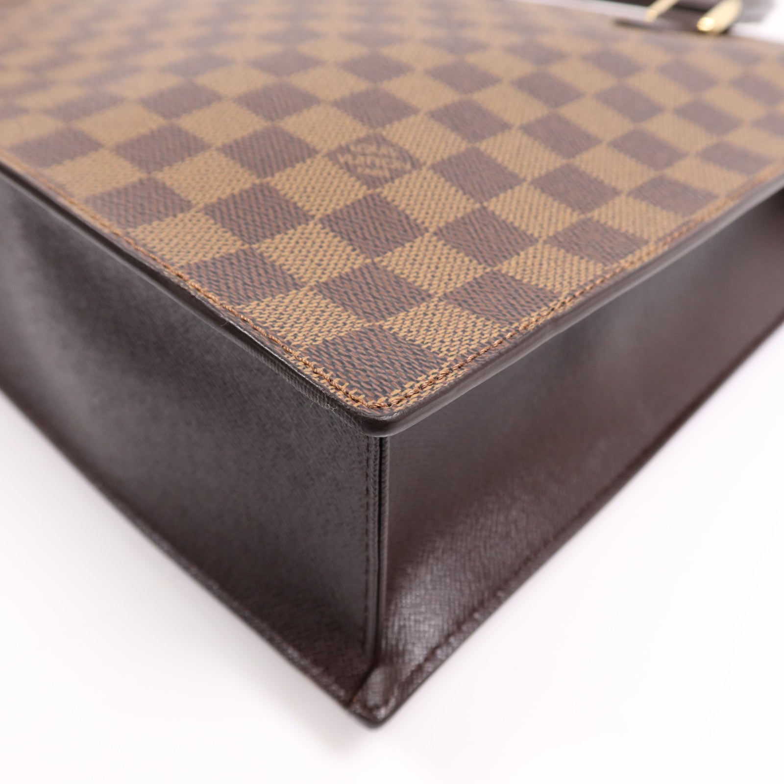 LOUIS VUITTON Damier Venice PM金扣手挽袋