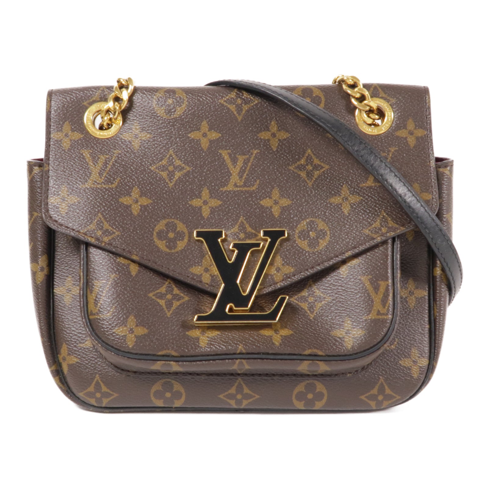 LOUIS VUITTON LV GHW Passy Chain Shoulder Bag M45592 Monogram Brown