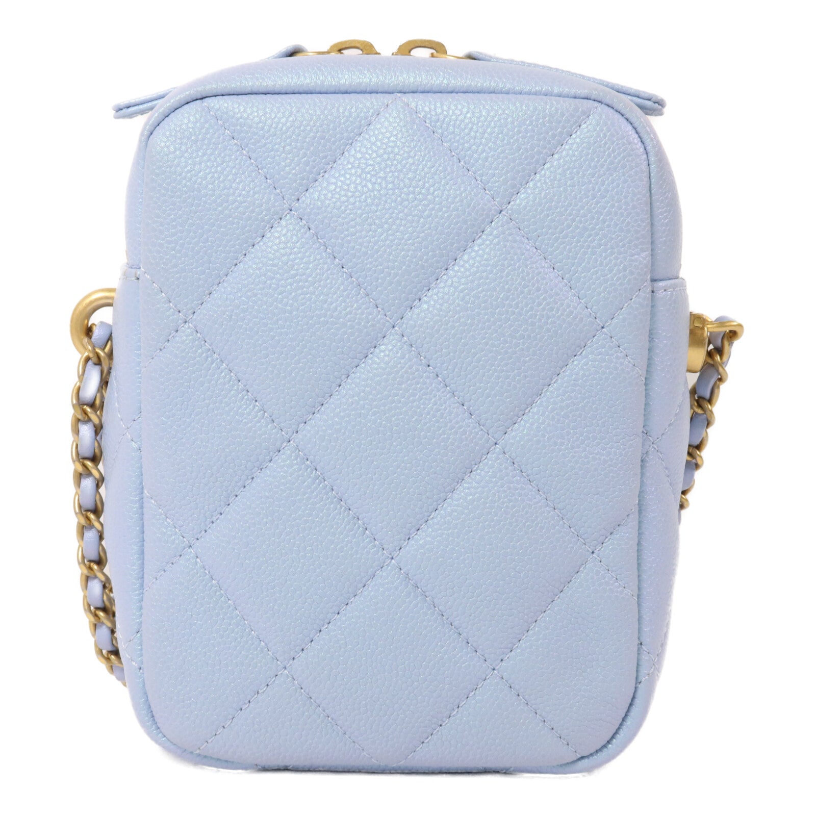 CHANEL 牛皮皮革Mini Camera Bag鏈帶肩背袋