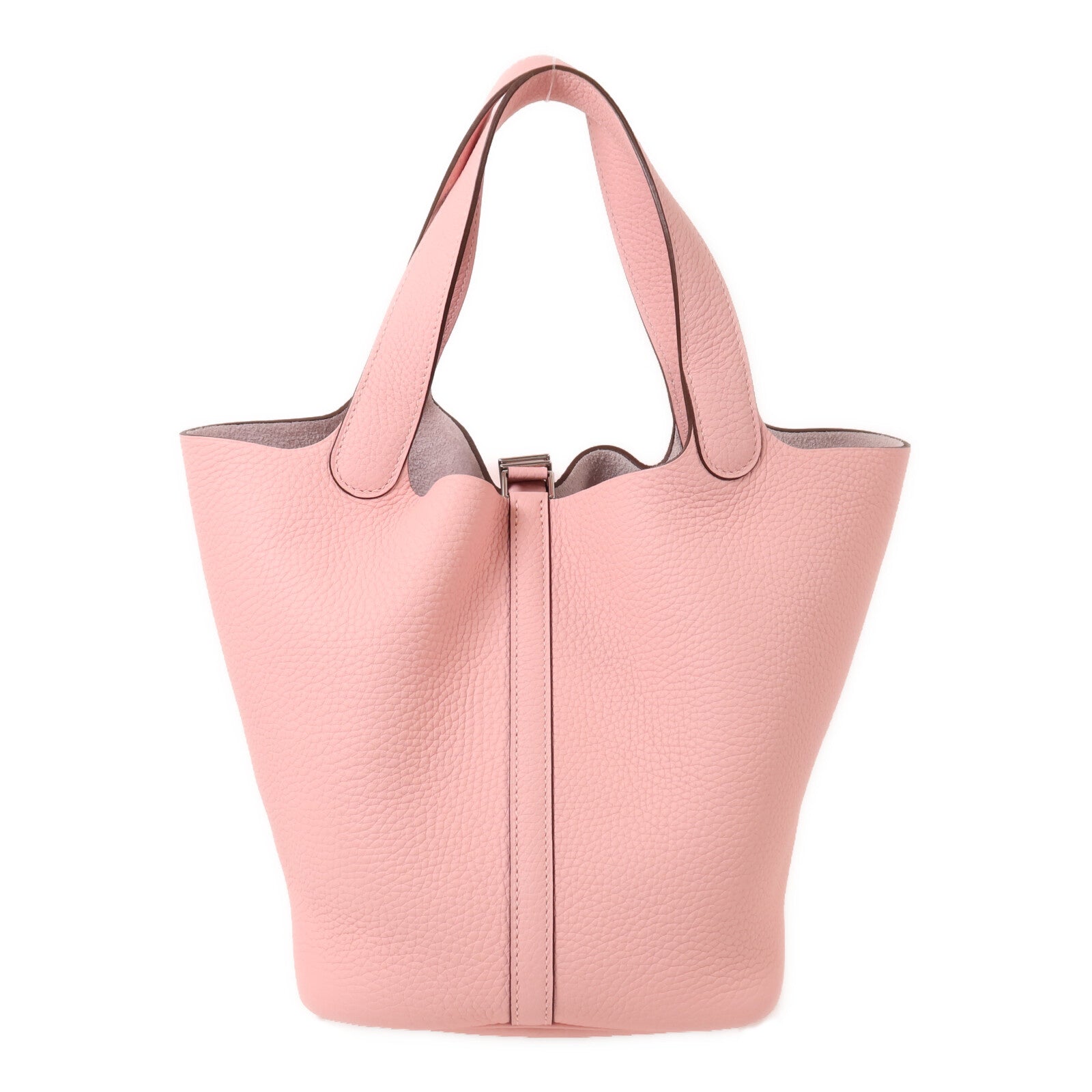 HERMES Clemence皮革Picotin MM銀扣手挽袋Rose Sakura