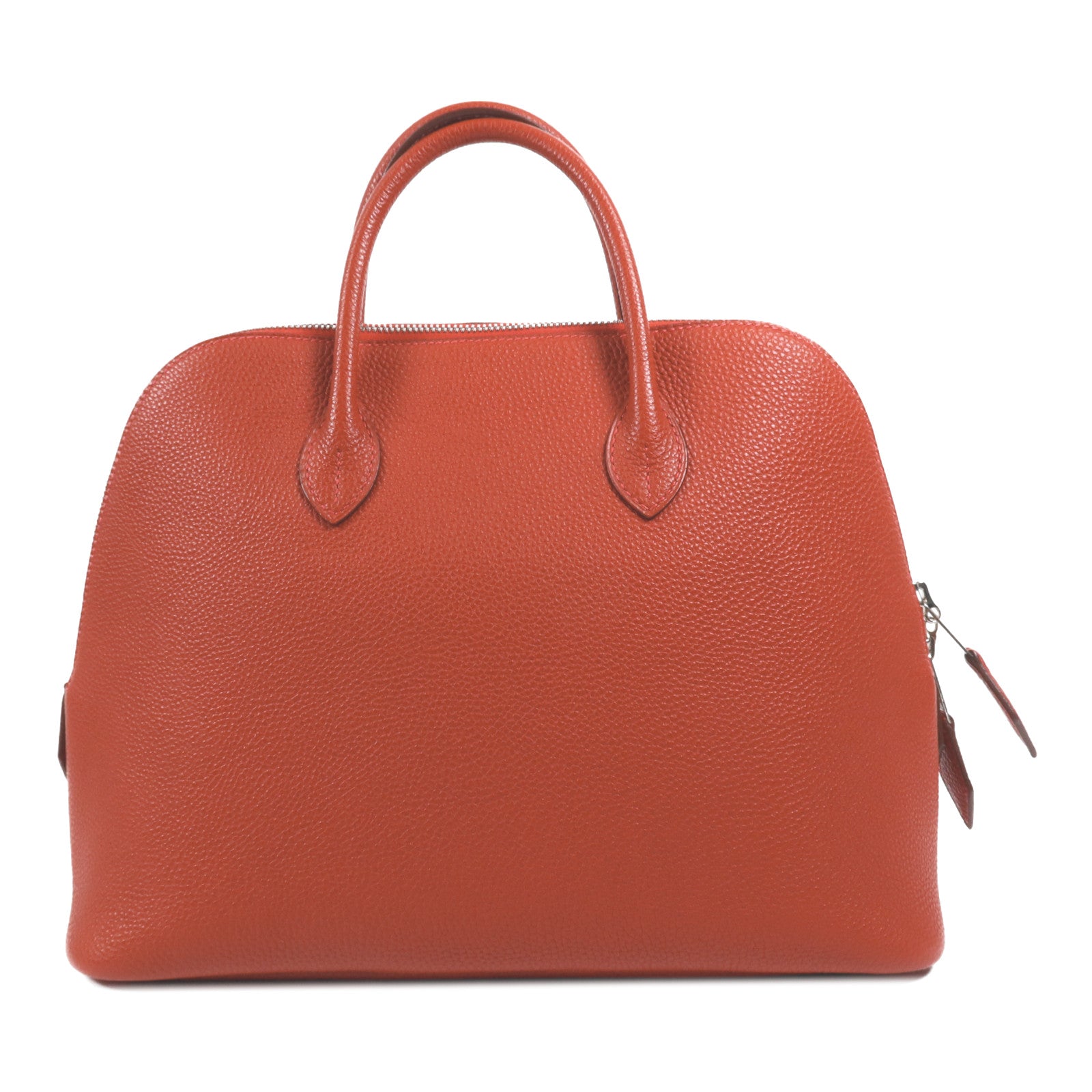 HERMES Togo皮革Bolide 1923 30銀扣手挽袋Rouge Garance