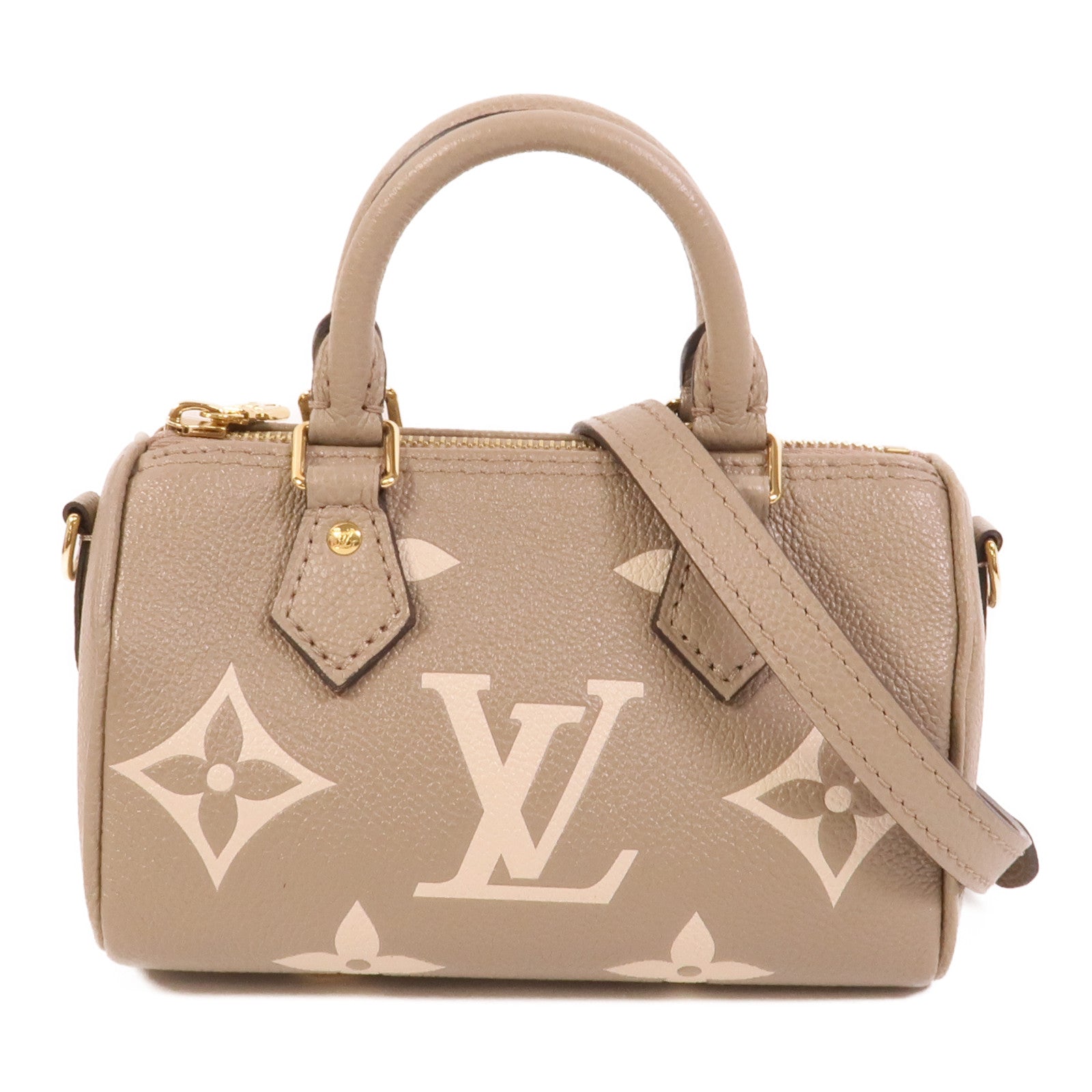 LOUIS VUITTON Monogram Empreinte Nano Speedy金扣手挽肩背兩用袋