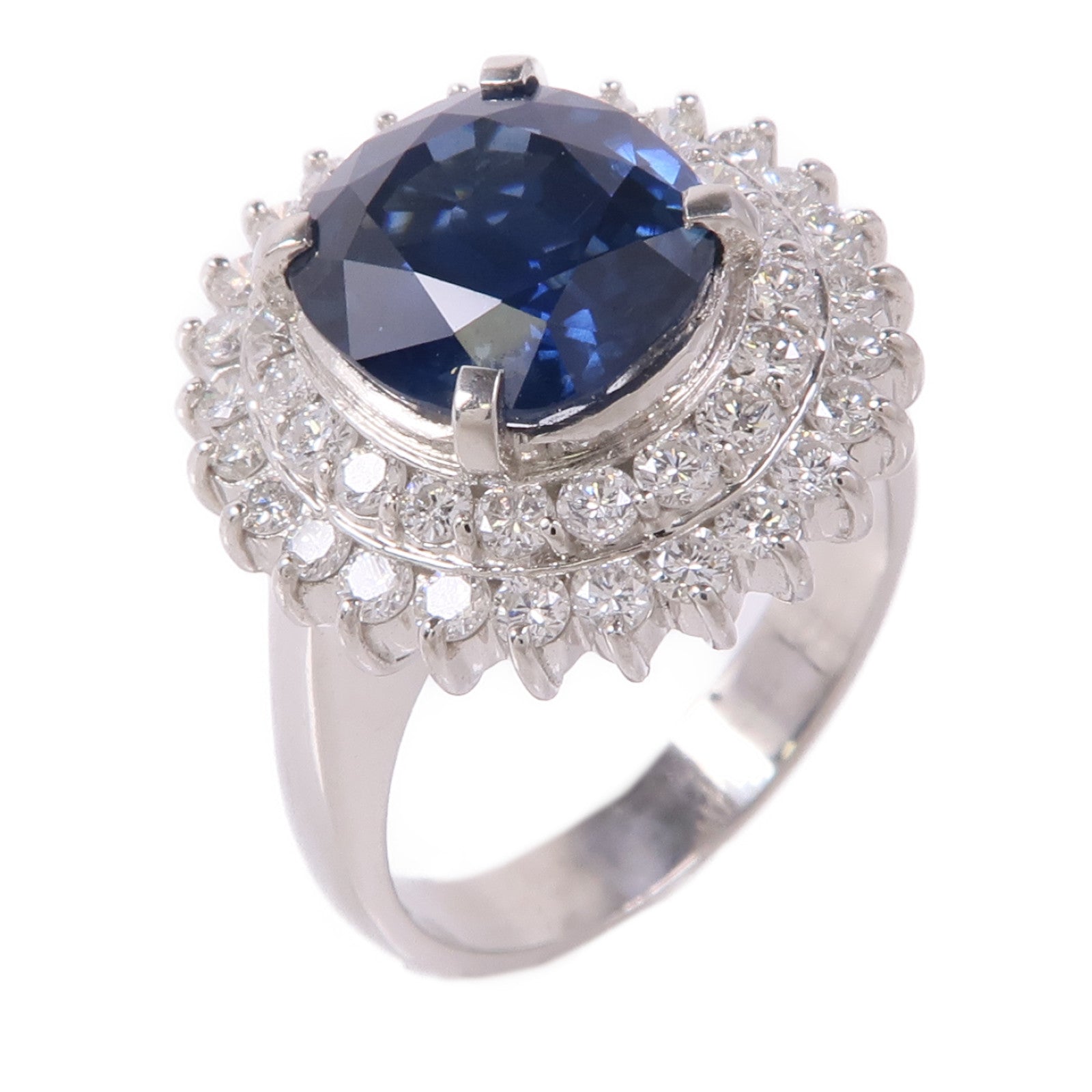 食品・日用品 半額ストア JEWELRY Ring藍寶石/鑽石戒指US#7 PT900鉑金Sapphire/Diamond アクセサリー