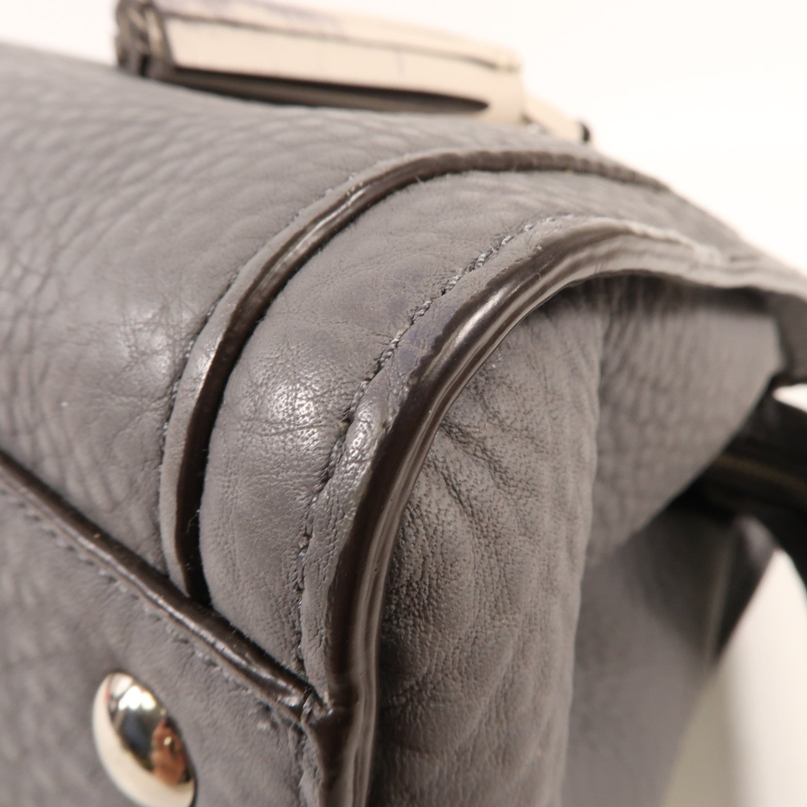 COACH 牛皮皮革Shoulder Bag銀扣肩背袋