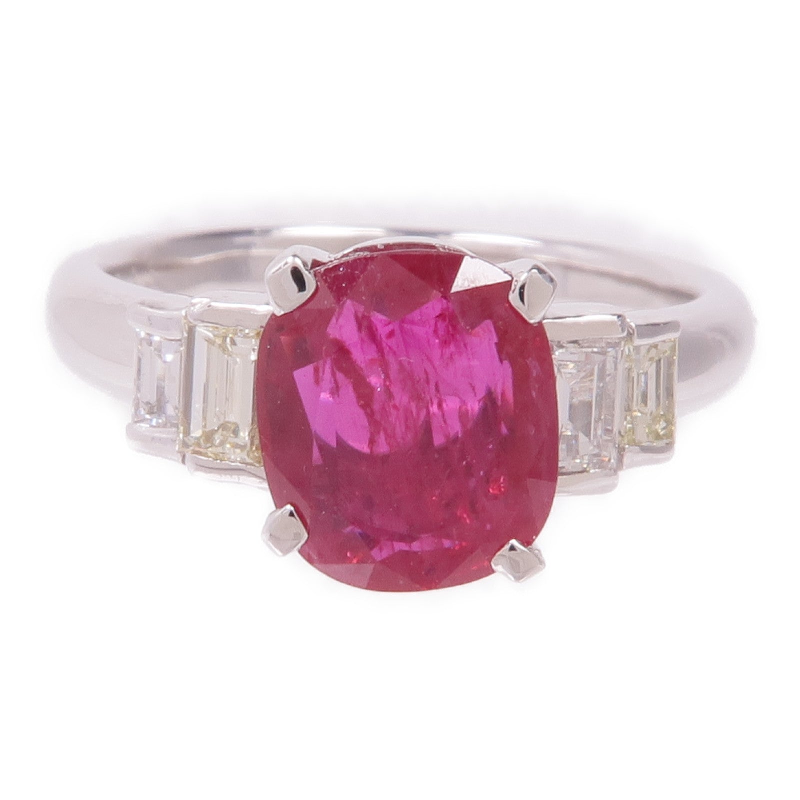 JEWELRY PT900鉑金Ruby Diamond Ring紅寶石/鑽石戒指US#6