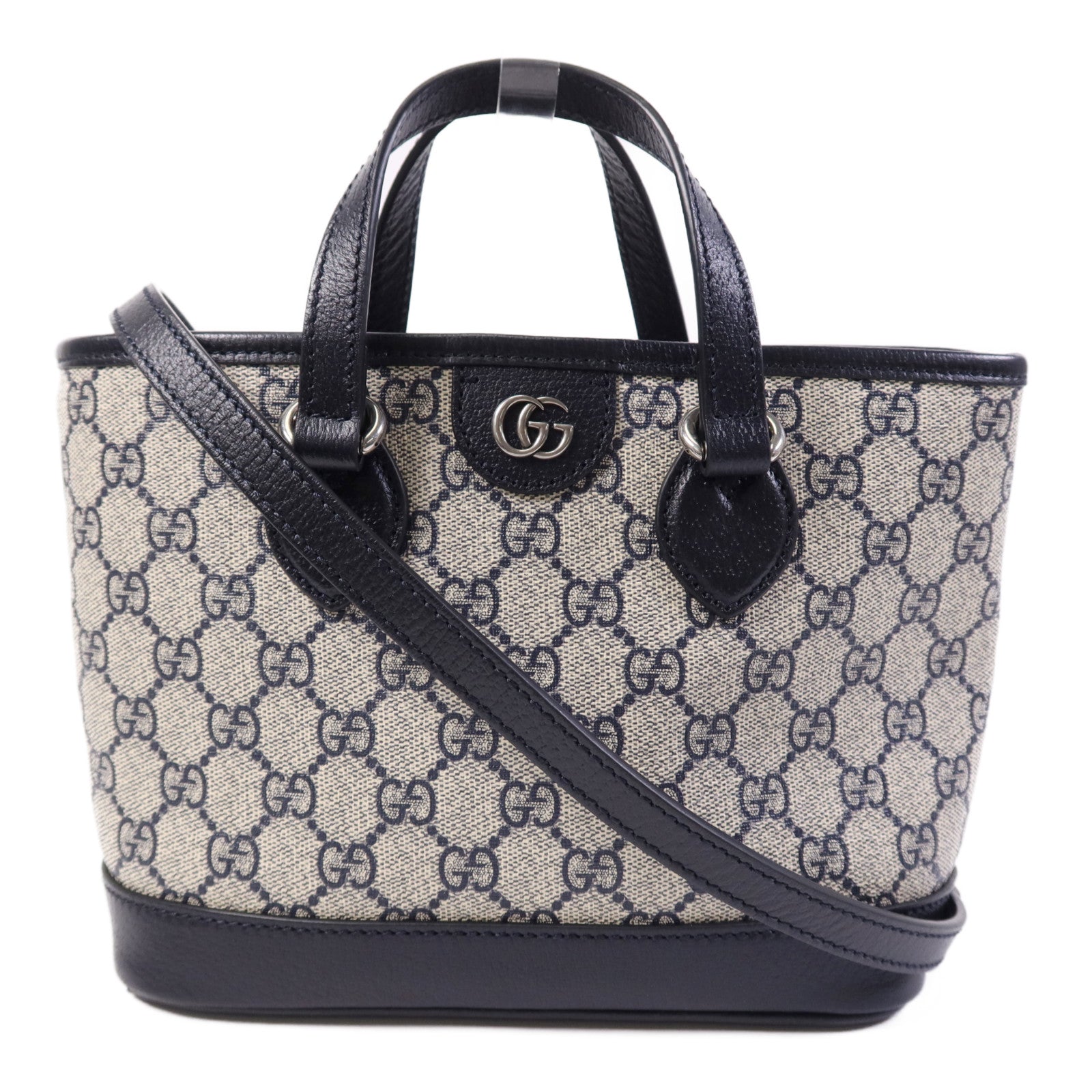GUCCI 塗層帆布2 Way Shoulder Bag銀扣手挽肩背兩用袋