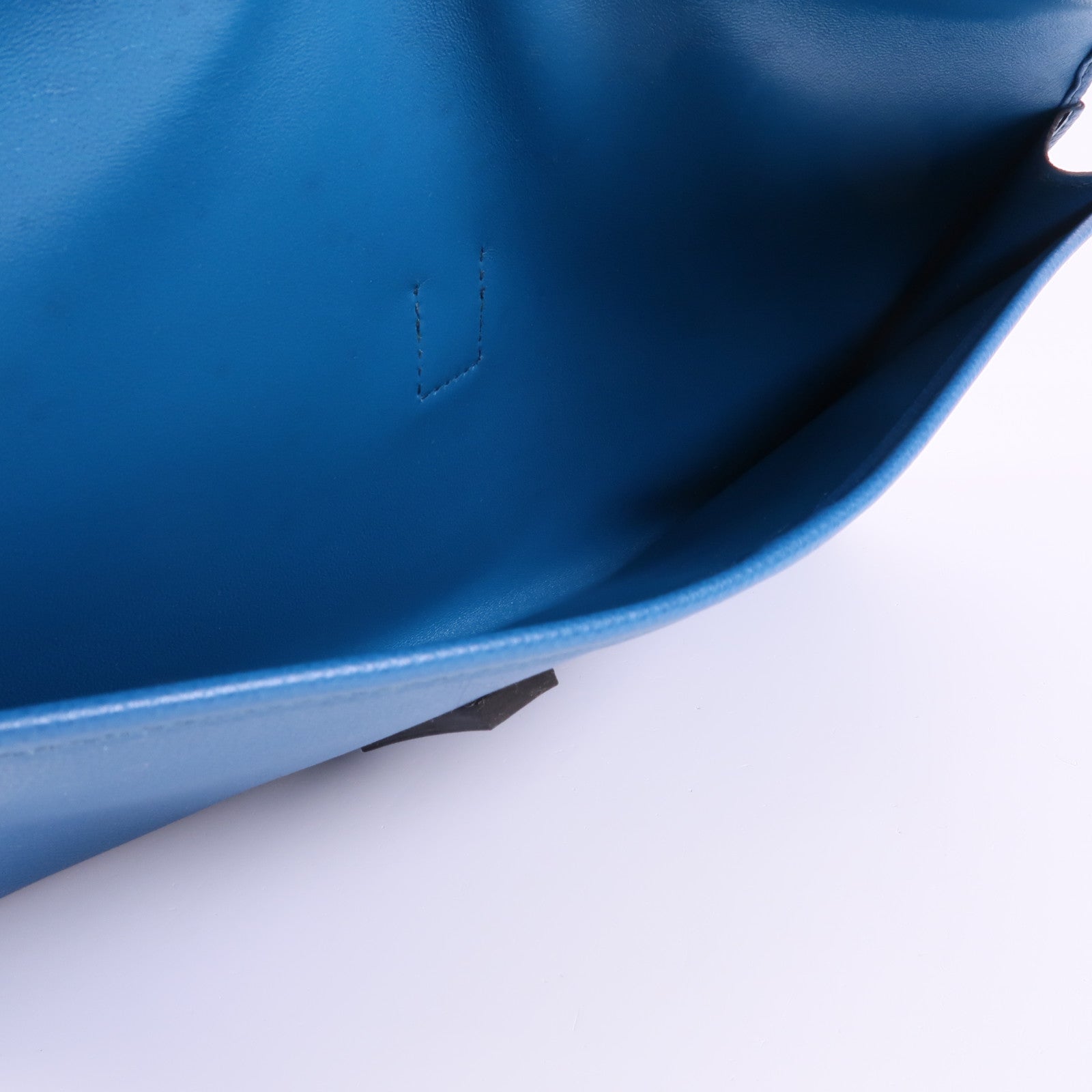 HERMES Epsom皮革Jige Duo手拿包Bleu Izmir