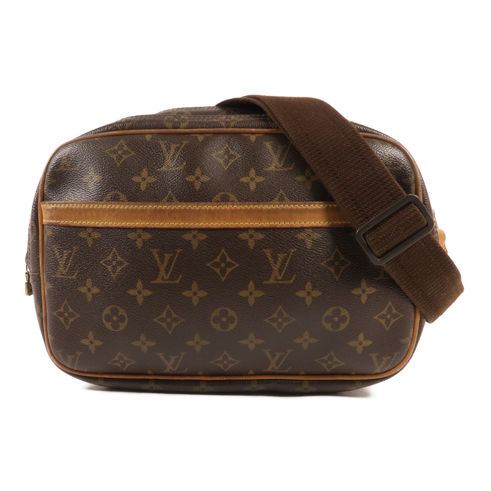 LOUIS VUITTON Monogram Reporter PM金扣肩背袋