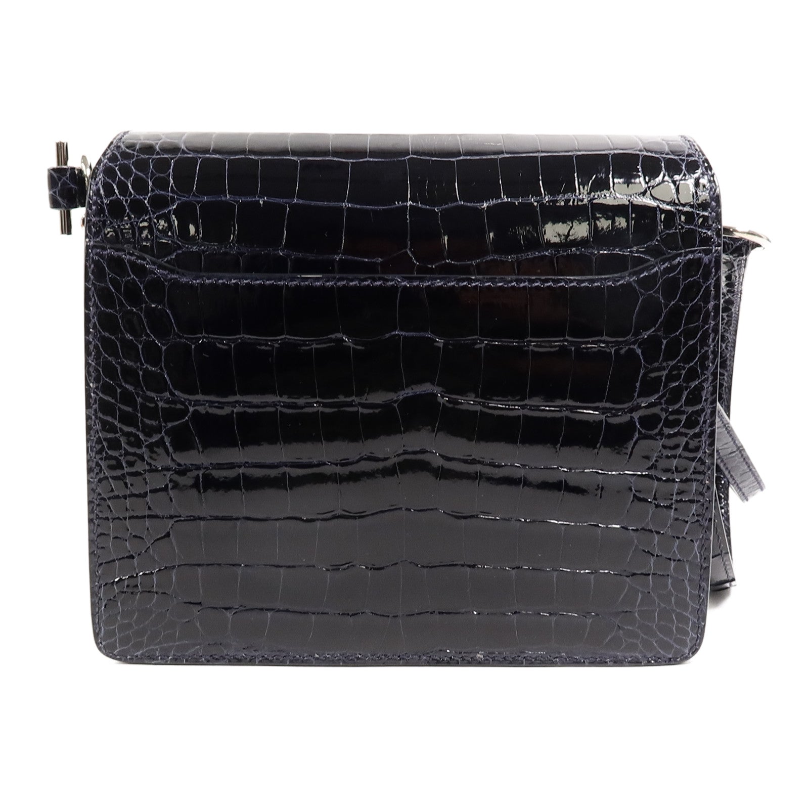 HERMES Alligator皮革Roulis Mini肩背袋Bleu Indigo