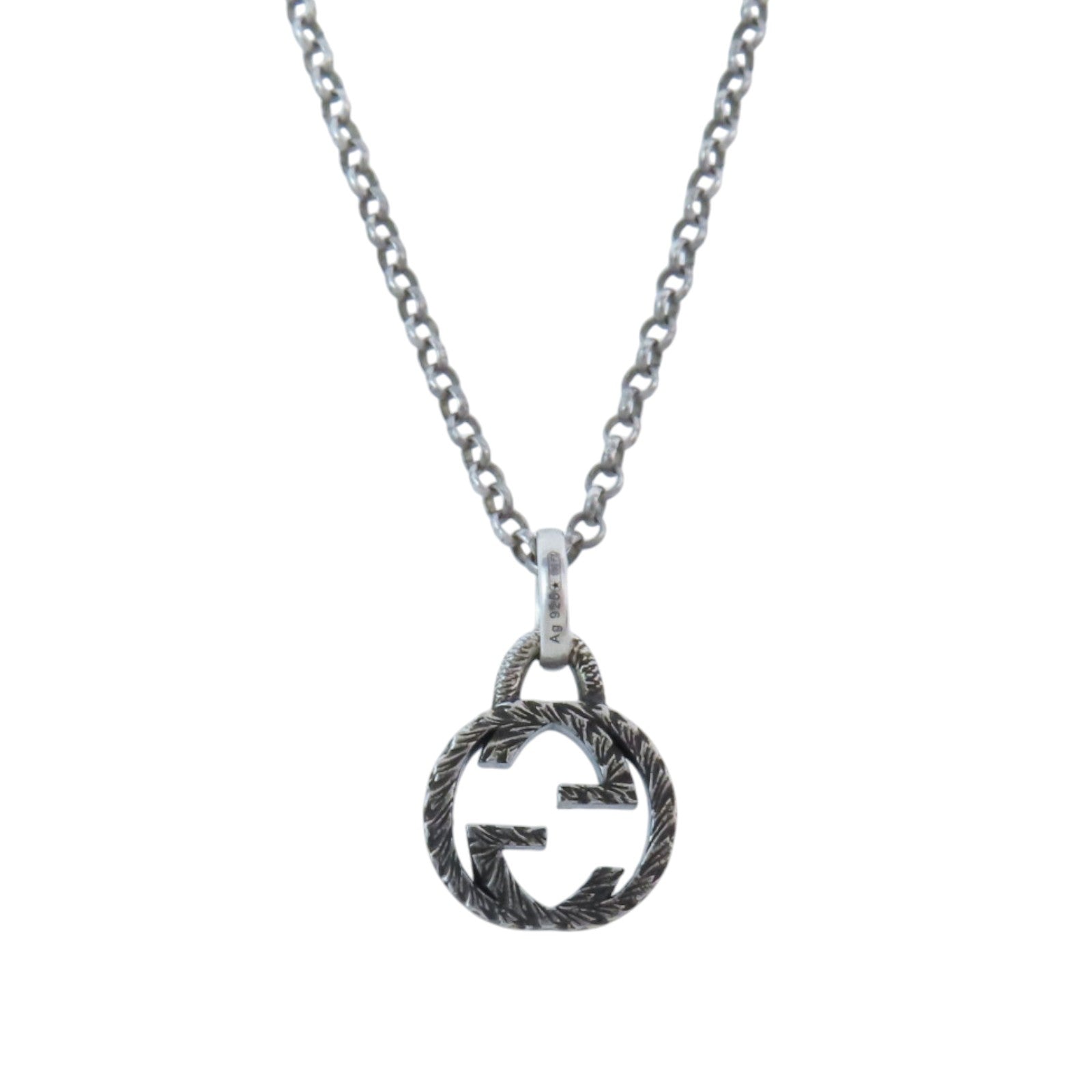純銀　銀盃　46g GUCCI 925純銀GG Necklace銀扣項鏈– Brand Off Hong Kong Online