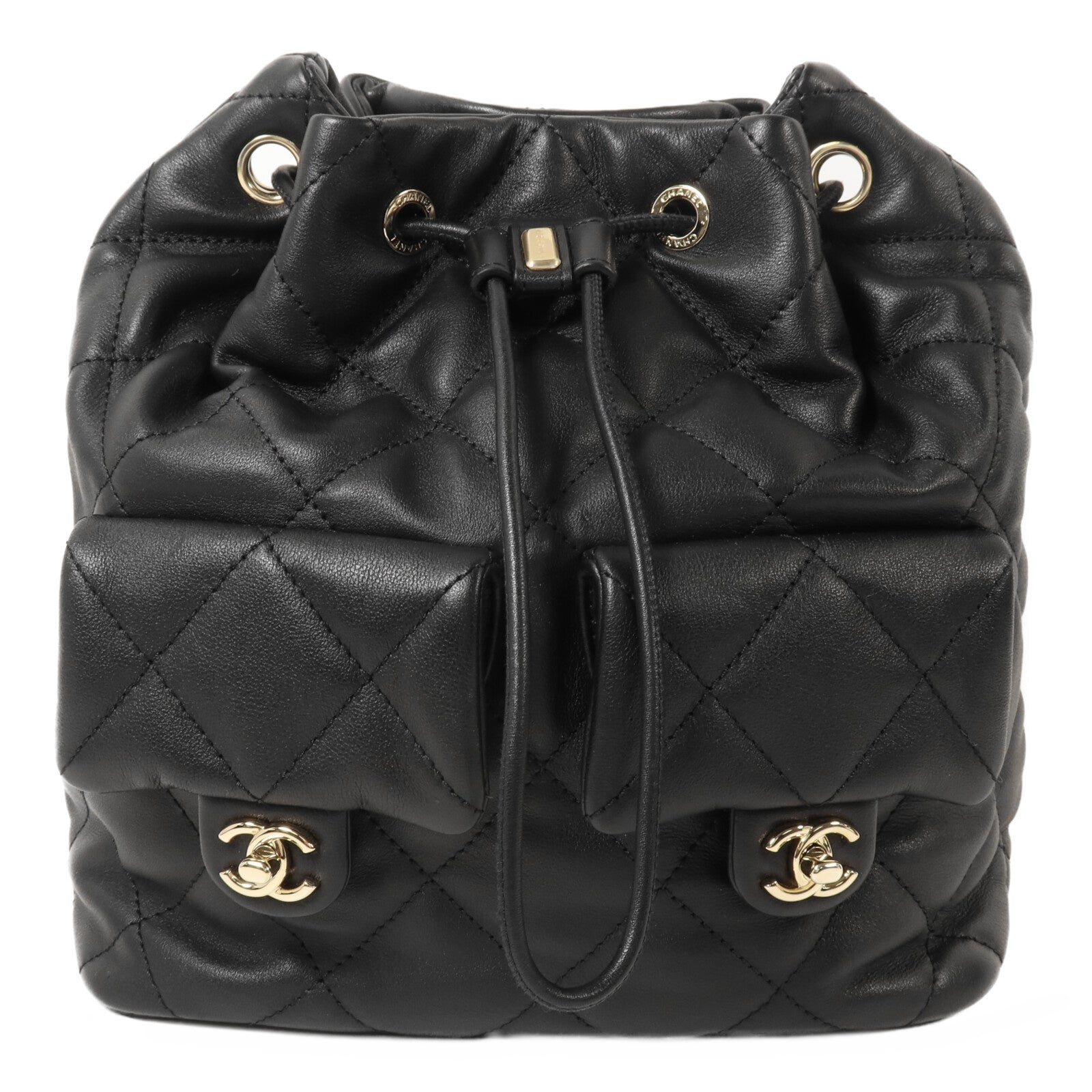 CHANEL 牛皮皮革Backpack鏈帶背包
