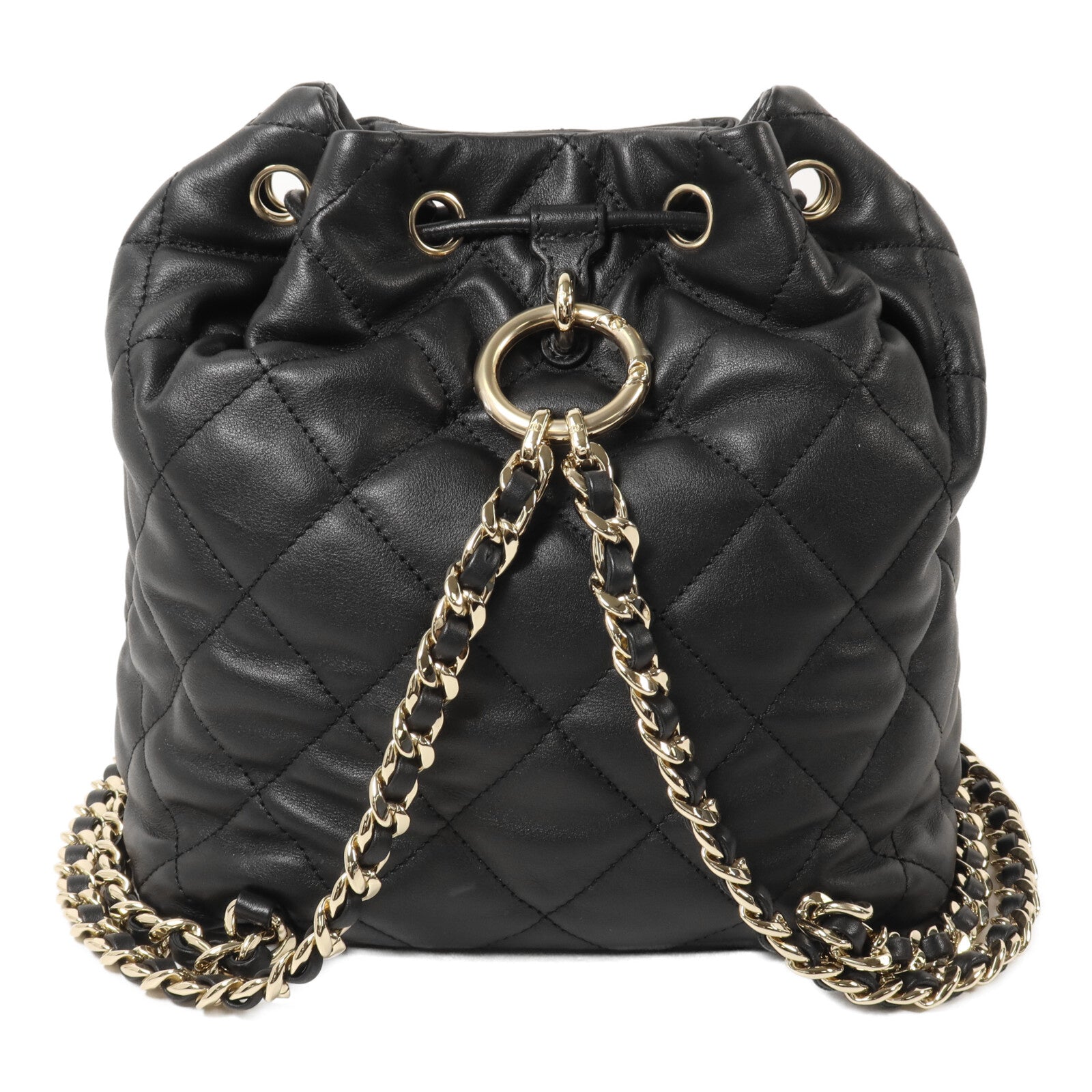 CHANEL 牛皮皮革Backpack鏈帶背包