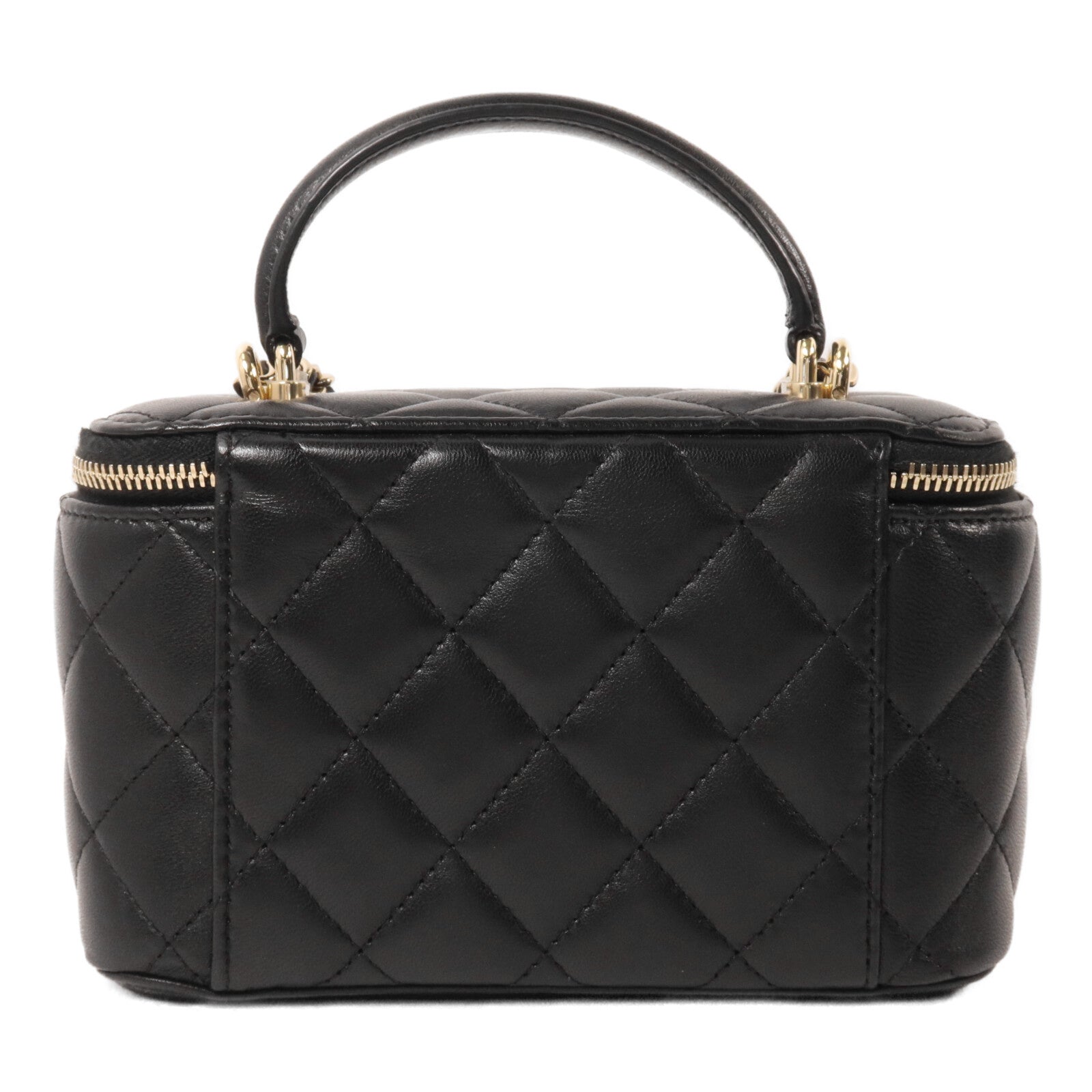 CHANEL 羊皮皮革Vanity Case鏈帶手挽肩背兩用袋
