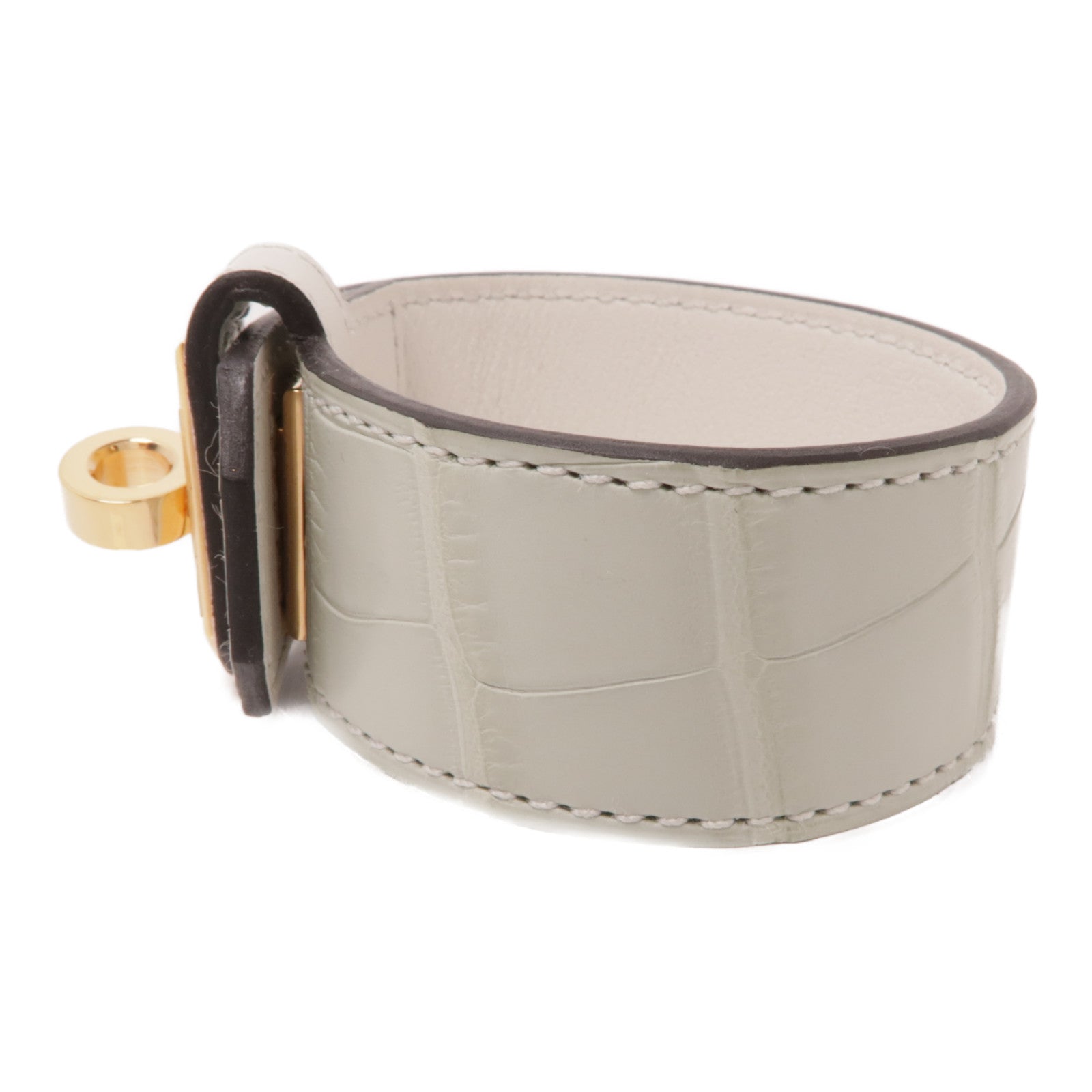 HERMES 鱷魚皮革Kelly Twist金扣手帶