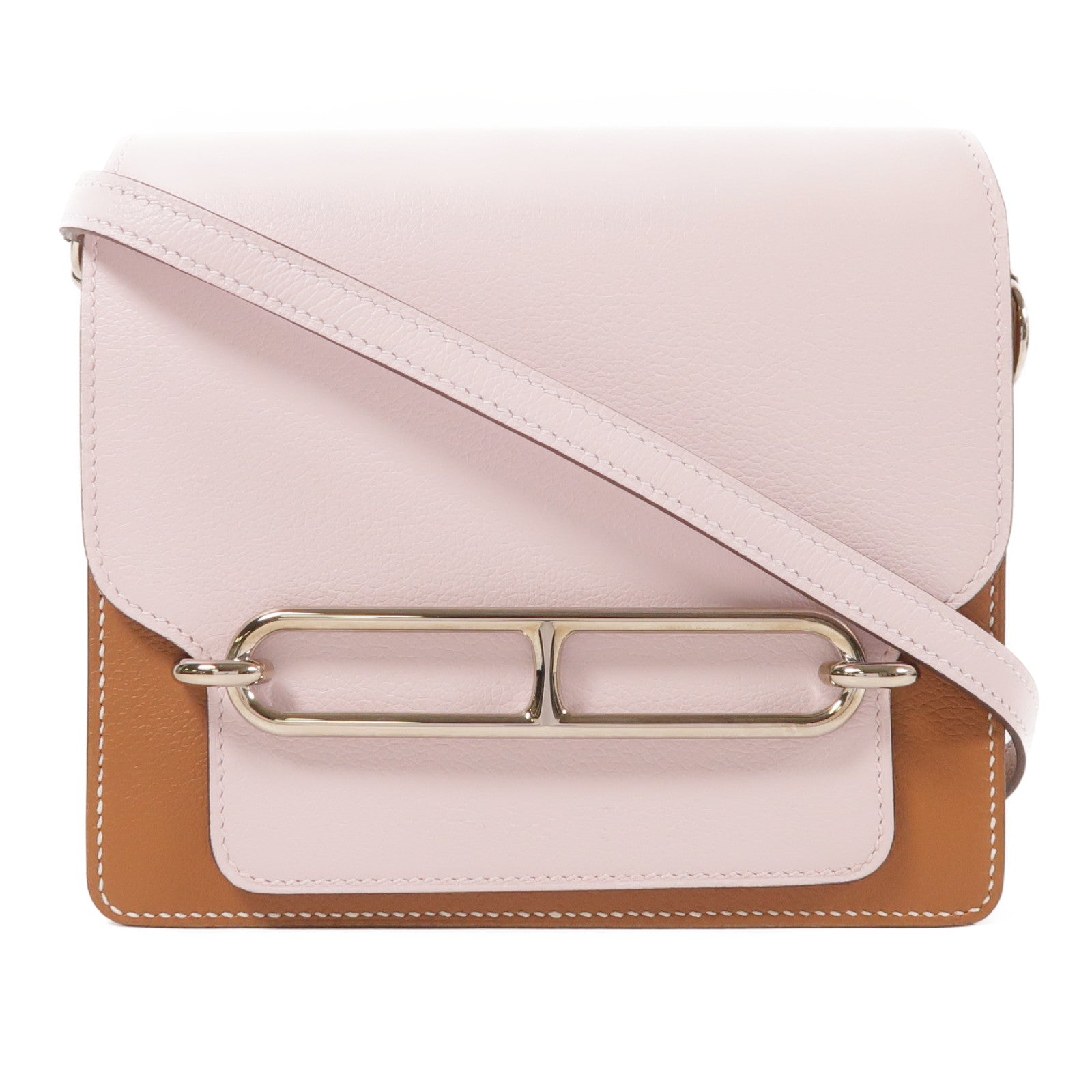 HERMES Evercolor皮革Roulis銀扣肩背袋