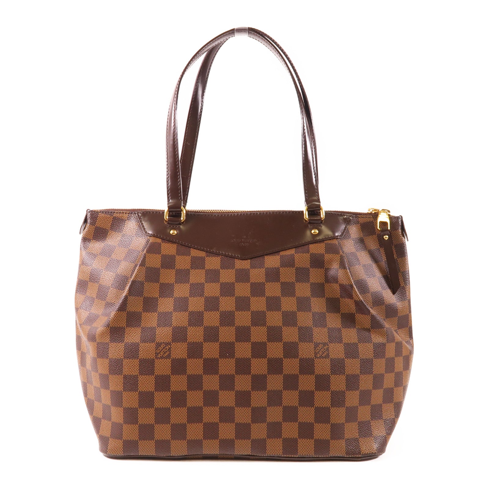 LOUIS VUITTON Damier Westminster GM金扣肩背袋棕色