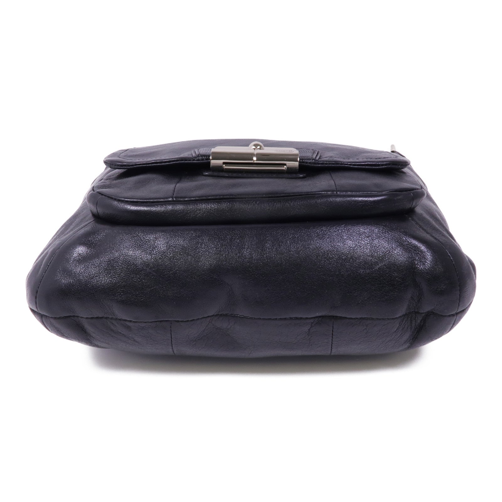 COACH 牛皮皮革Shoulder Bag銀扣肩背袋