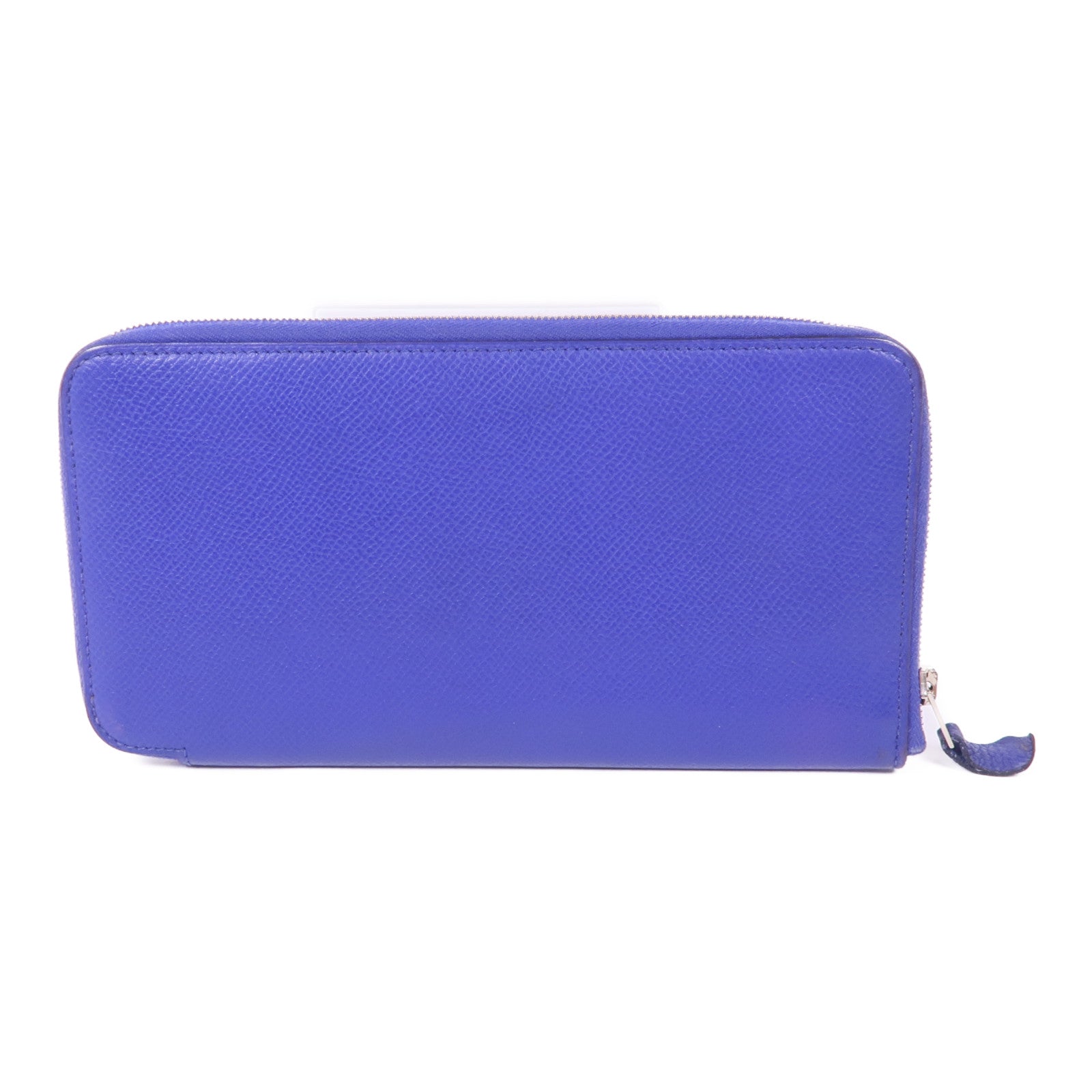 HERMES 【激減優惠】Epsom皮革Silk In Wallet銀扣長錢包Bleu Electrique