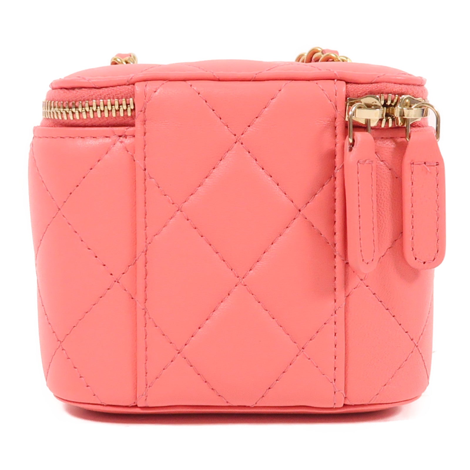 CHANEL 羊皮皮革Mini Vanity金扣鏈帶肩背袋