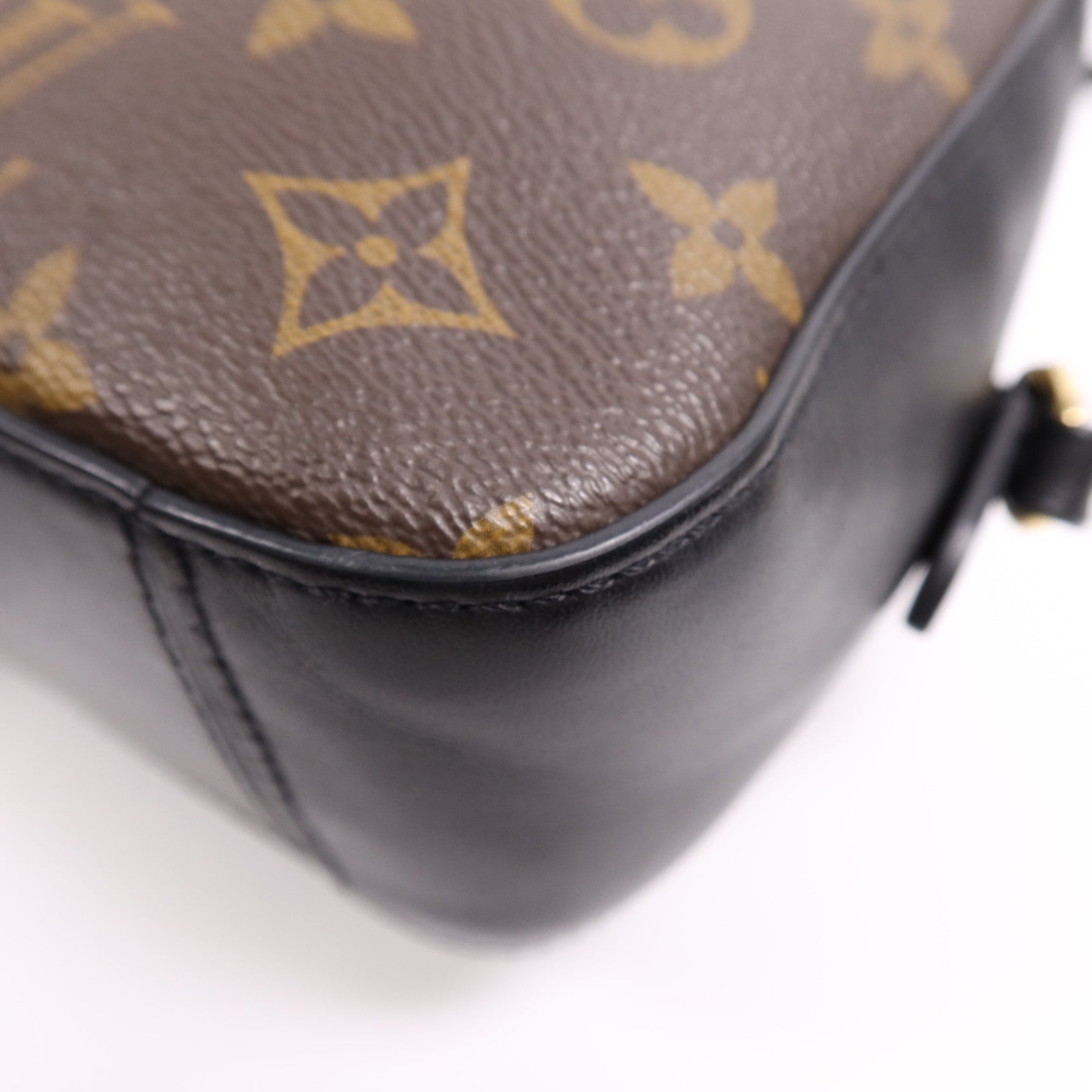 LOUIS VUITTON Monogram Saintonge金扣手挽袋棕色