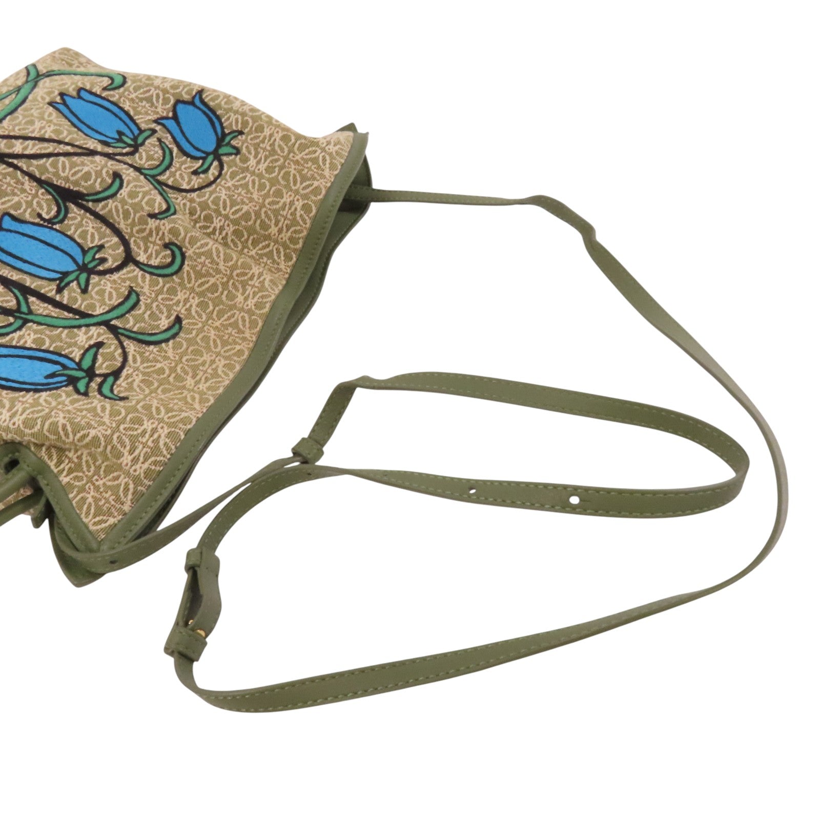 LOEWE 帆布/牛皮皮革Flamenco Medium肩背袋