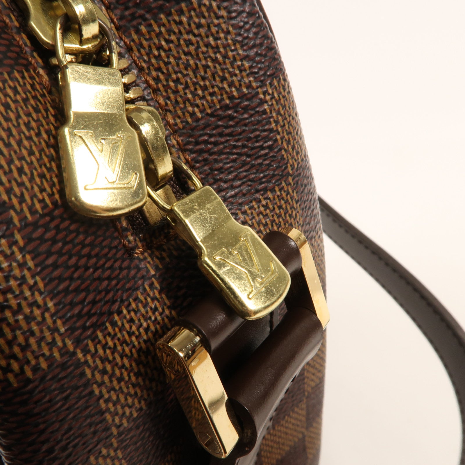 LOUIS VUITTON Damier Ebene Ipanema GM金扣肩背袋