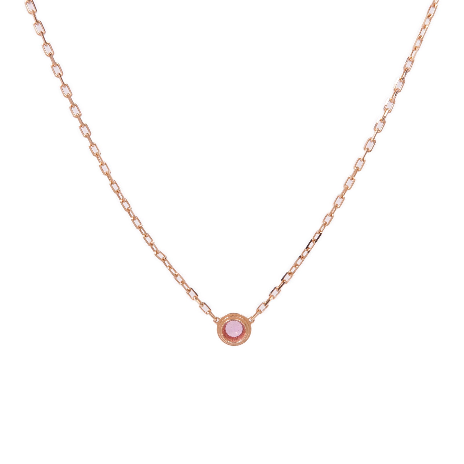 CARTIER 18K玫瑰金d'Amour粉紅色藍寶石項鍊