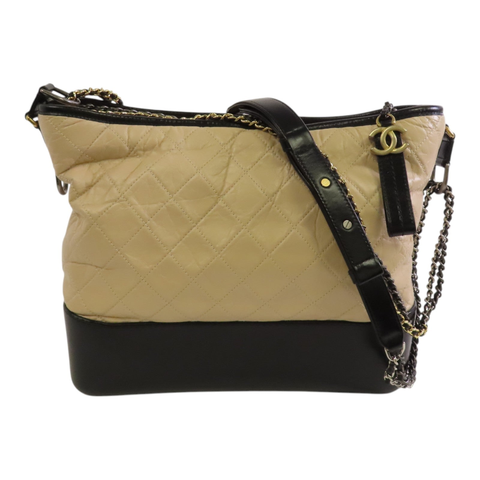 CHANEL 【激減優惠】牛皮皮革Gabrielle Large金扣鏈帶肩背袋
