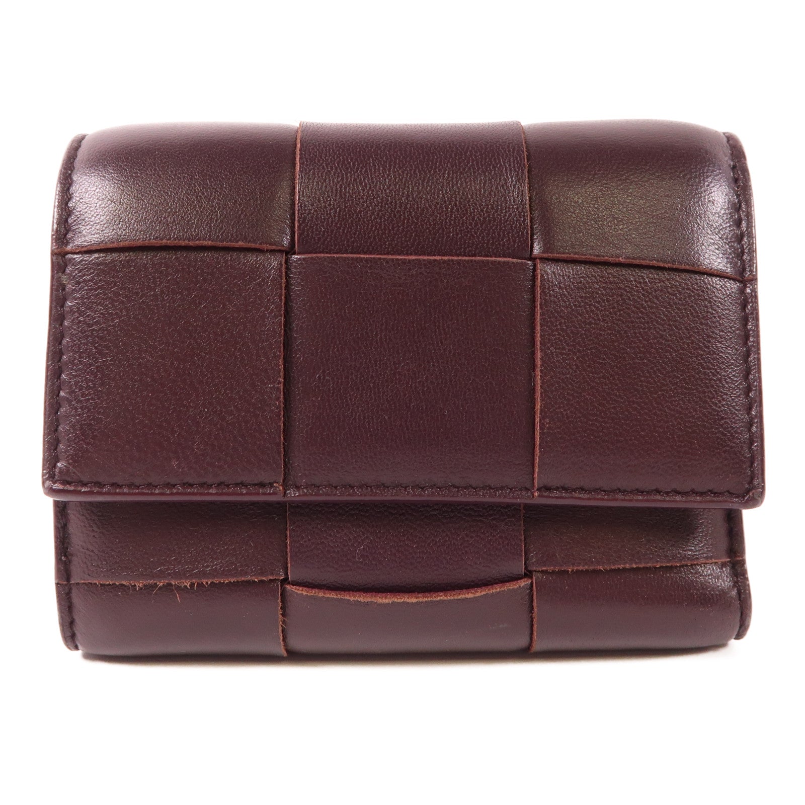 BOTTEGA VENETA 【激減優惠】牛皮皮革Trifold Wallet金扣錢包