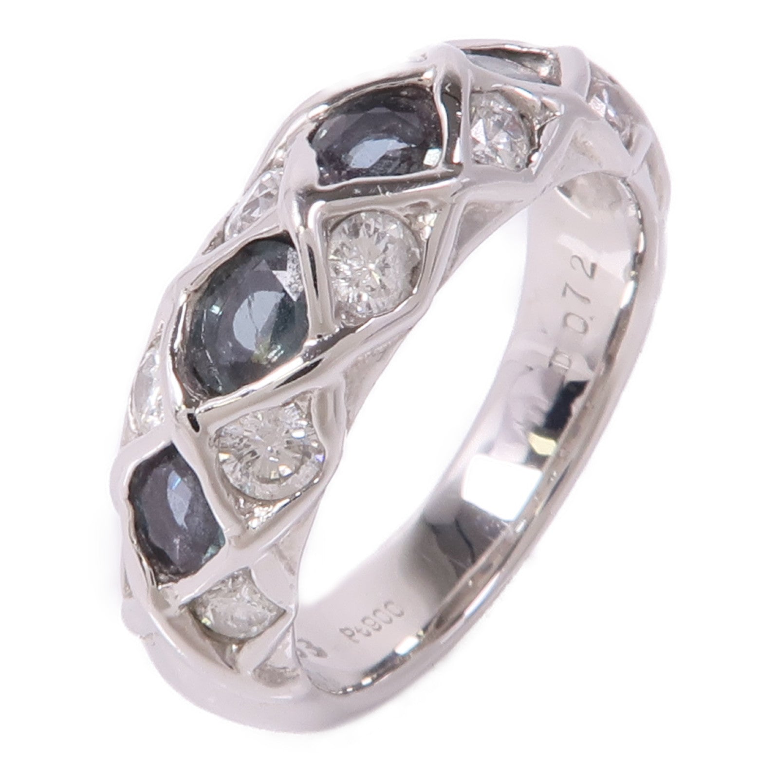 JEWELRY 【激減優惠】PT900鉑金Alexandrite/Diamond Ring紫翠玉/鑽石戒指US#6