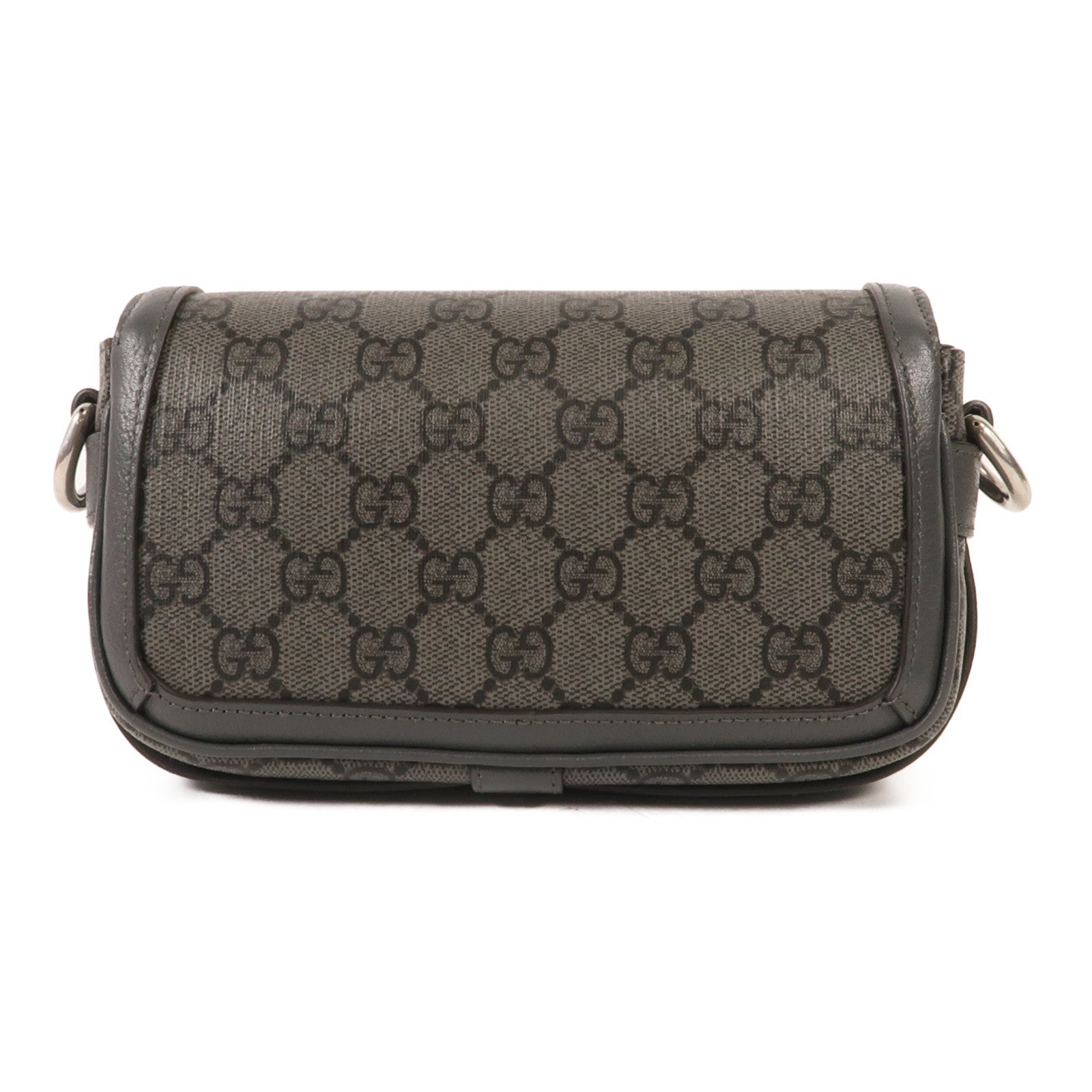 GUCCI 塗層帆布Ophidia Mini Bag銀扣肩背袋
